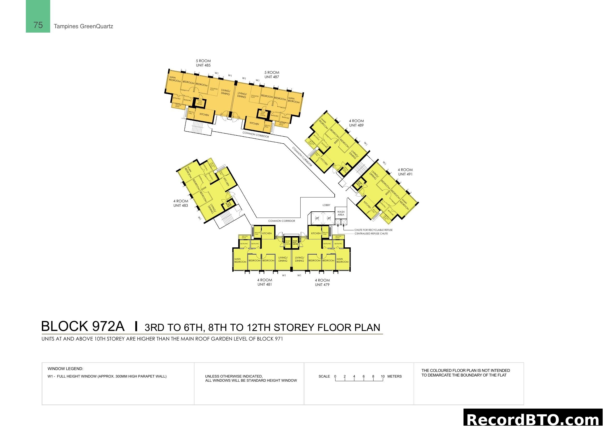 Block 972A Floor Plan (3rd-6th, 8th-12th Storey)