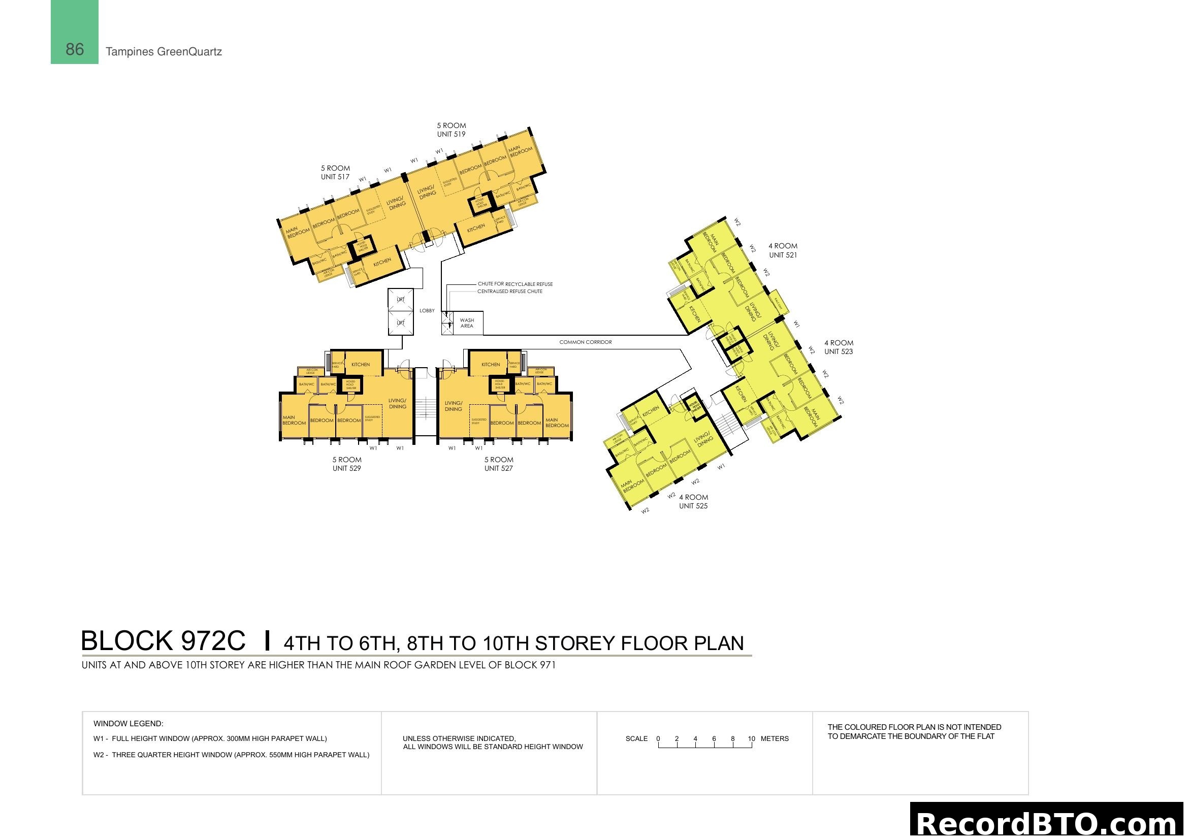 Block 972C: 4th-6th, 8th-10th Storey Floor Plan