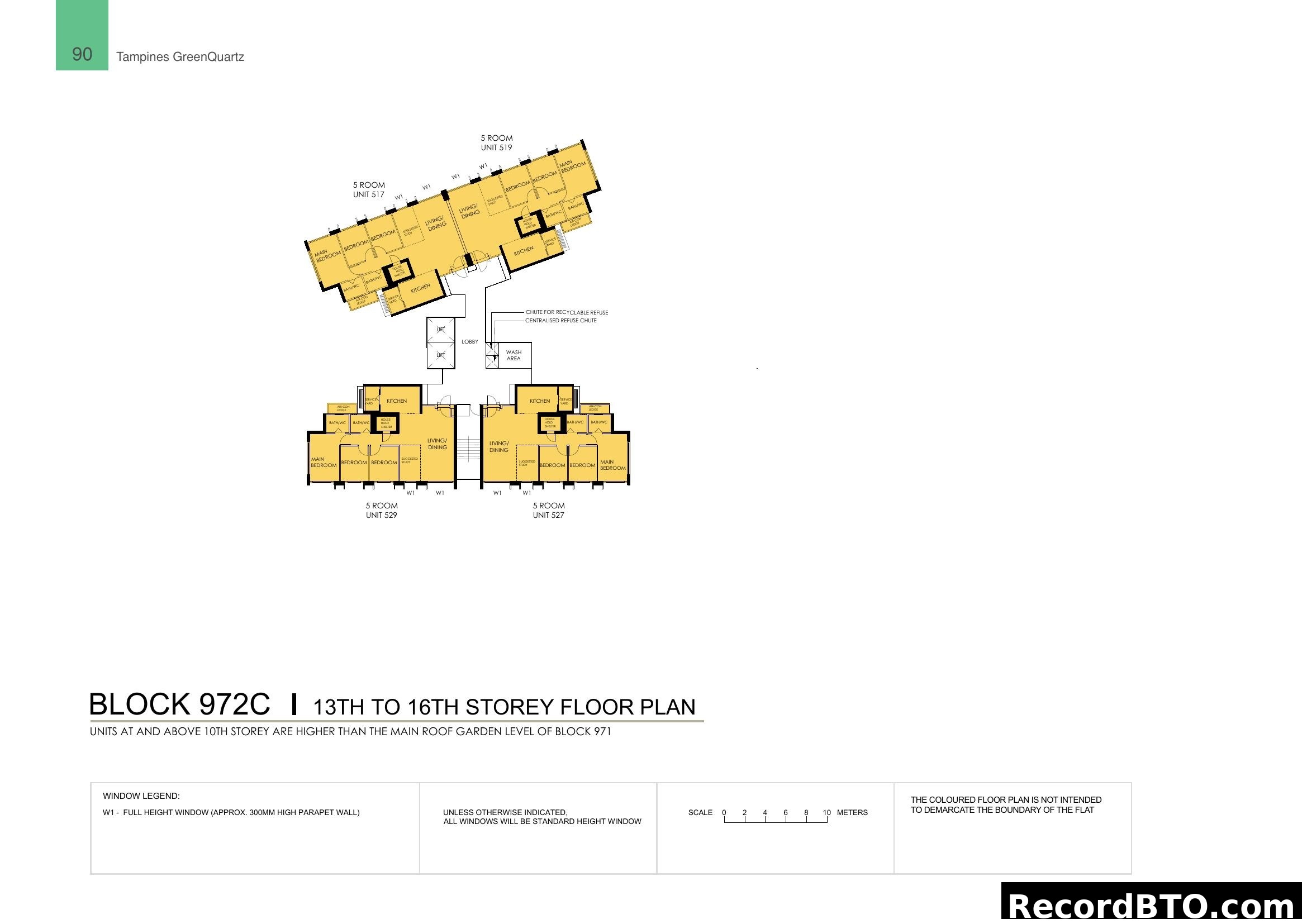 Tampines GreenQuartz Block 972C 13-16 Storey Floor Plan