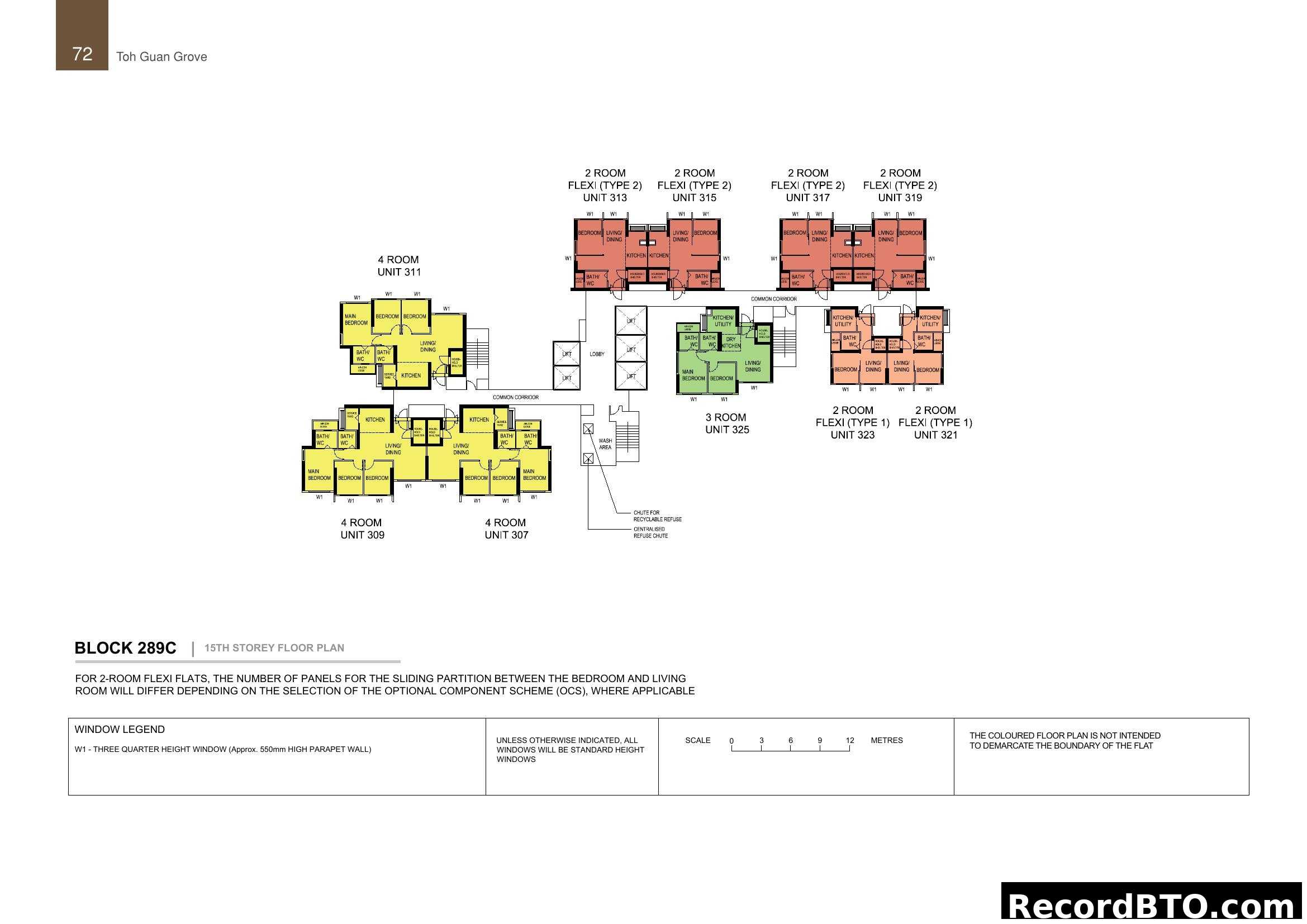 Toh Guan Grove Block 289C: 15th Storey Floor Plan