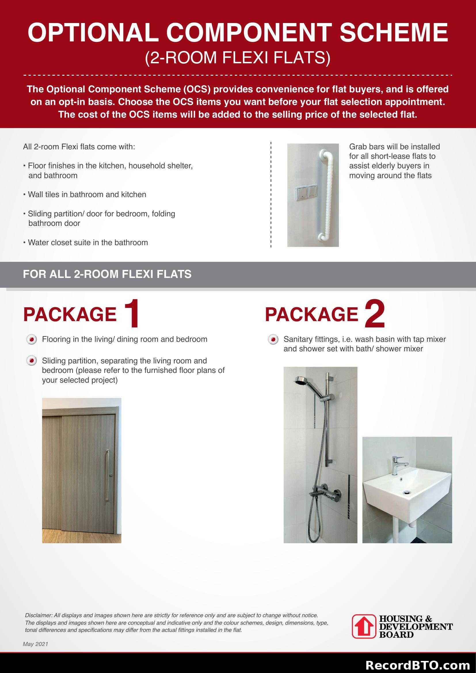 Optional Component Scheme (2-Room Flexi Flats)