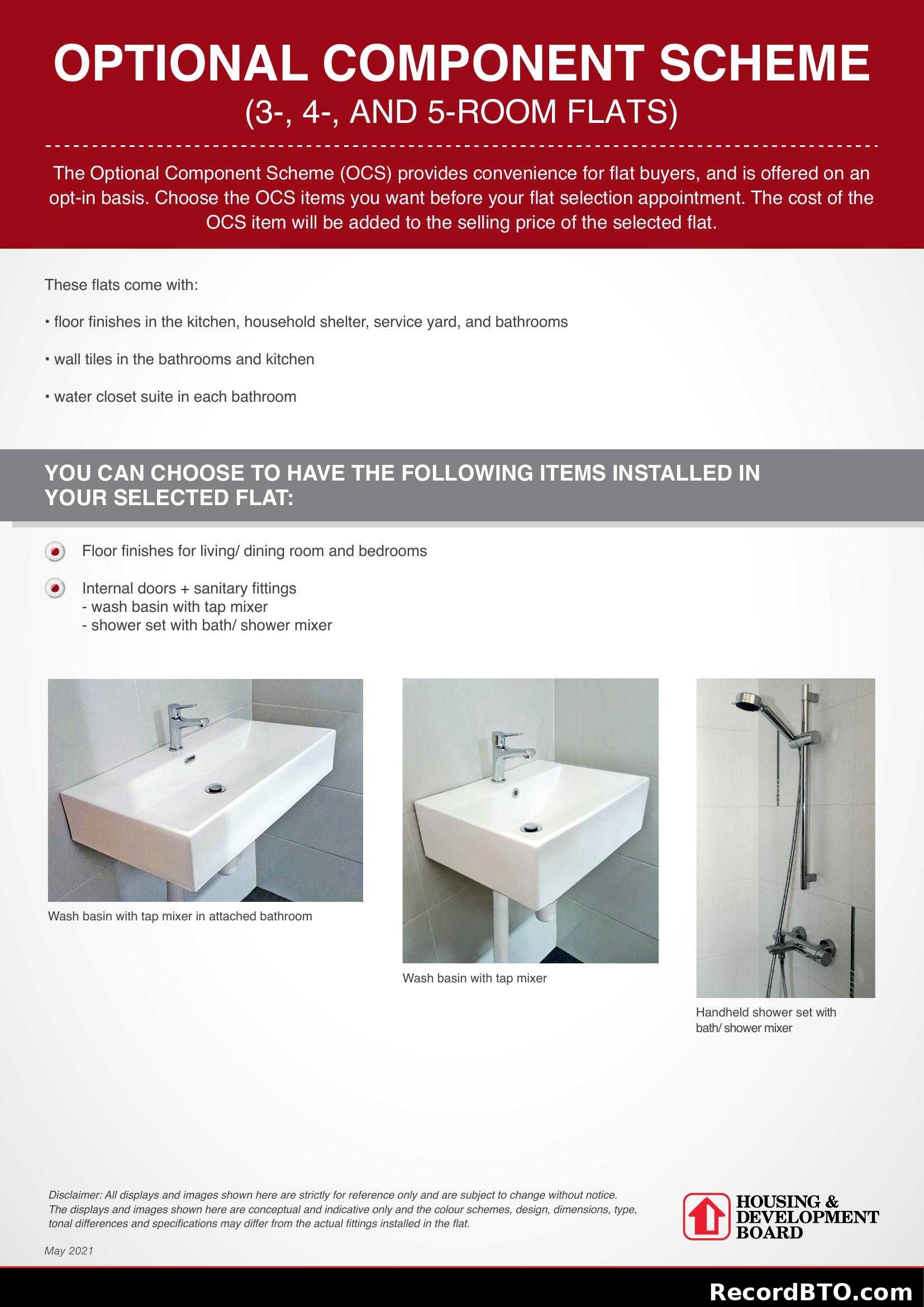 HDB Optional Component Scheme (OCS) for Flats