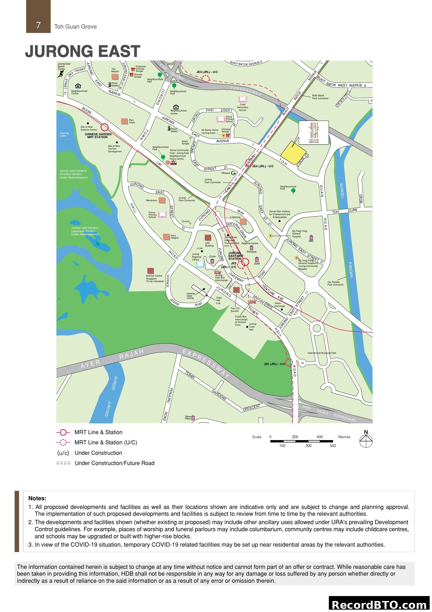 Jurong East Location Map with Toh Guan Grove