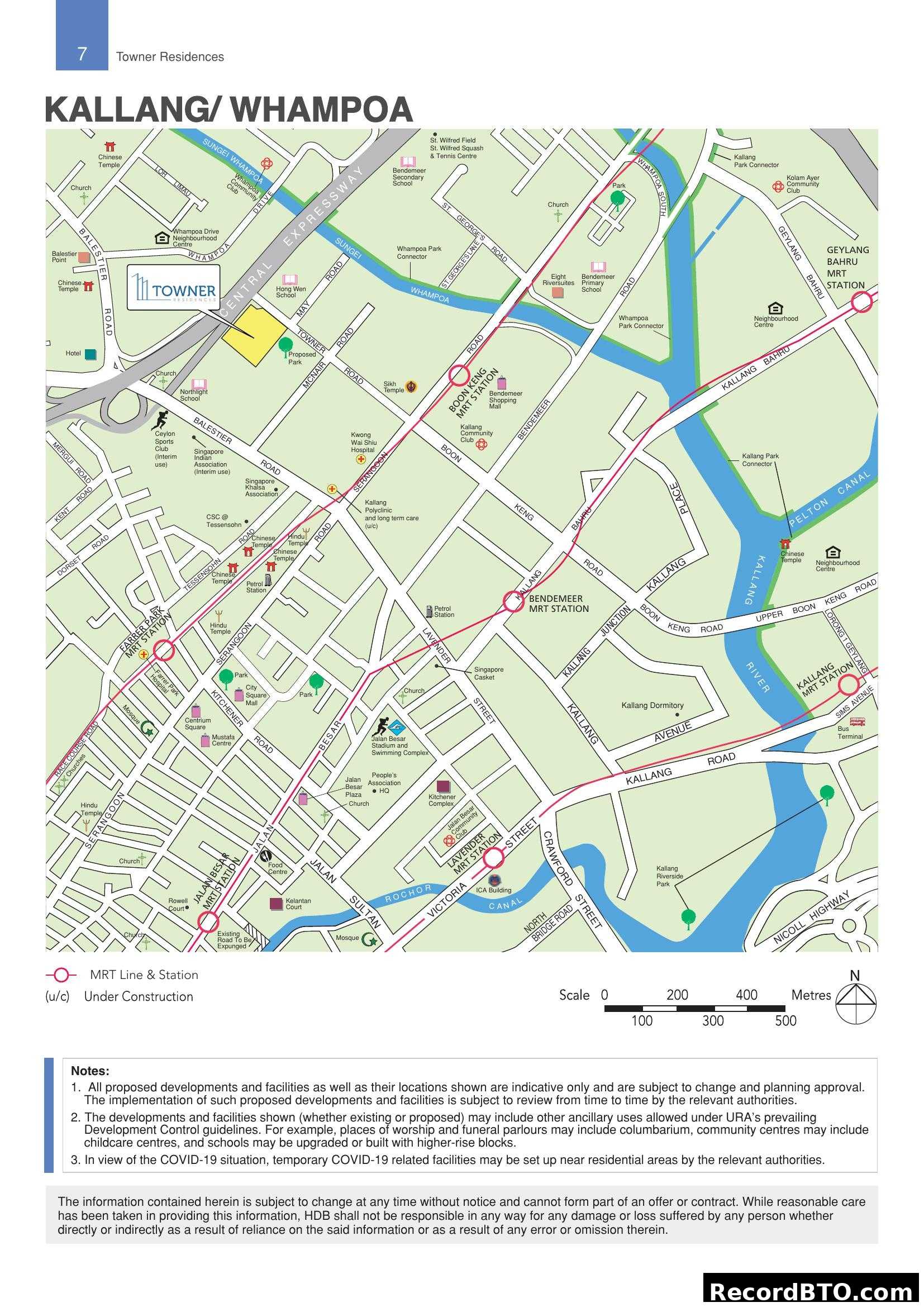 Kallang/Whampoa Towner Residences Location Map