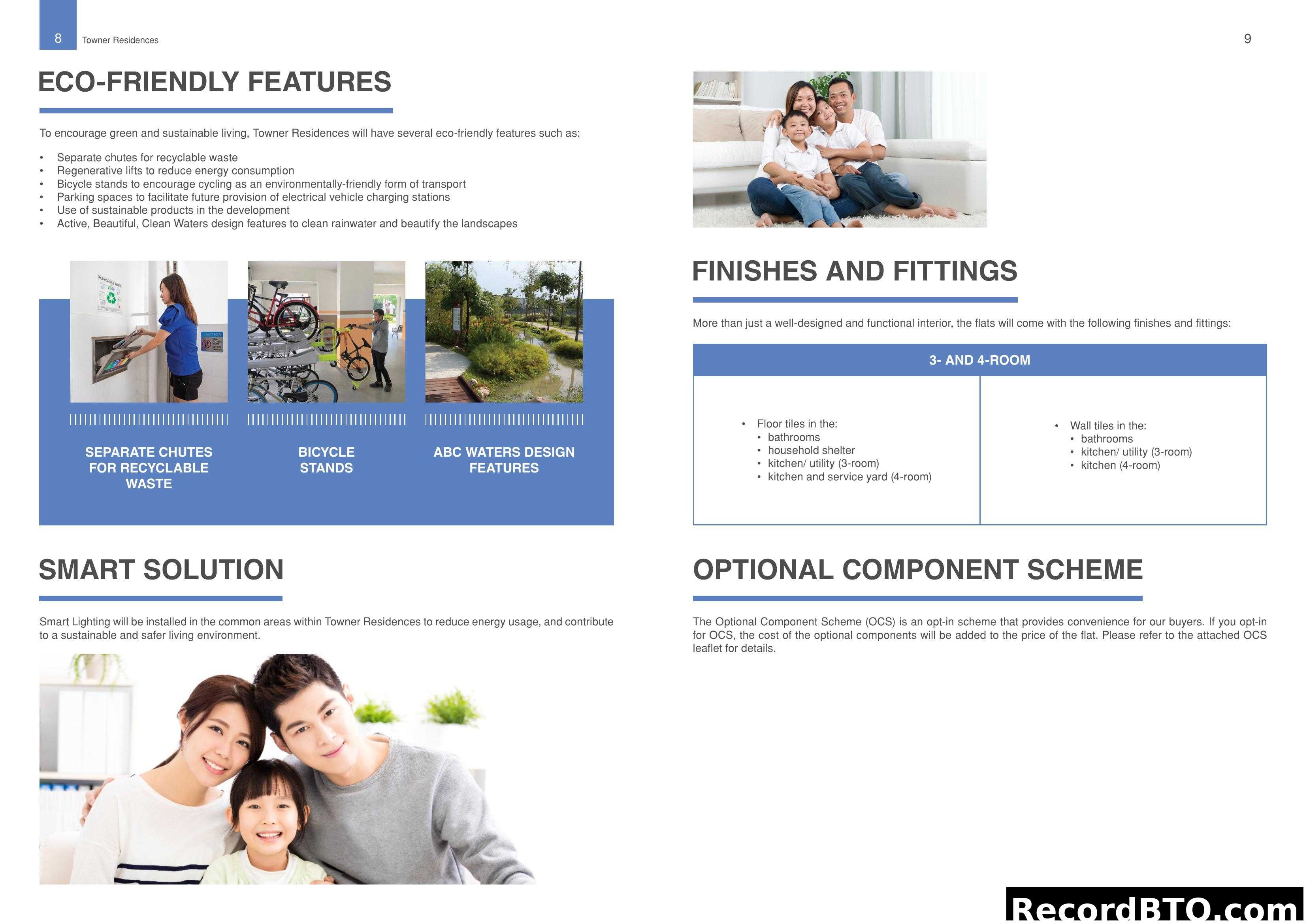 Towner Residences Eco-Friendly Features, Finishes & Options