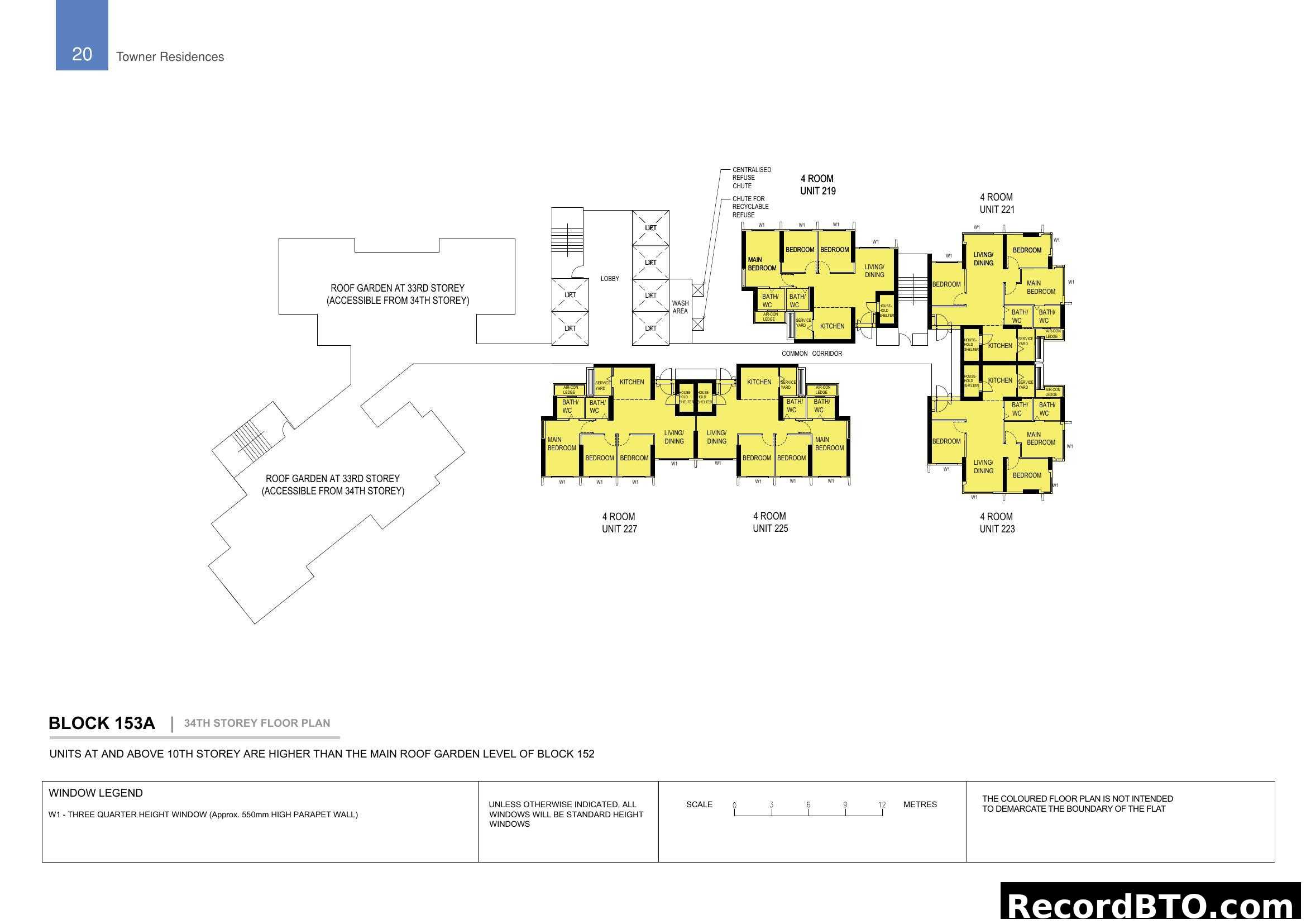 Towner Residences Block 153A 34th Storey Floor Plan