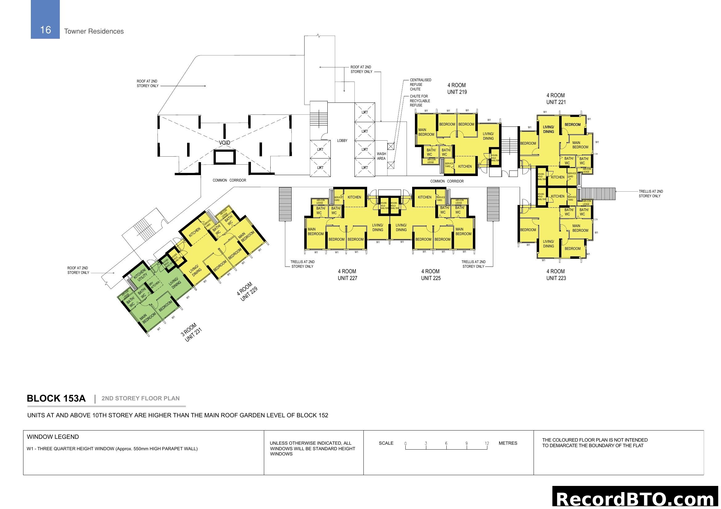 Block 153A, 2nd Storey Floor Plan - Towner Residences