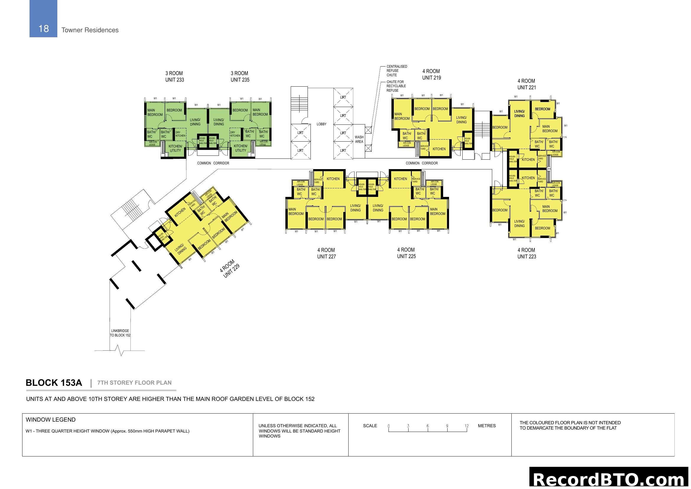 Block 153A 7th Storey Floor Plan (Towner Residences)