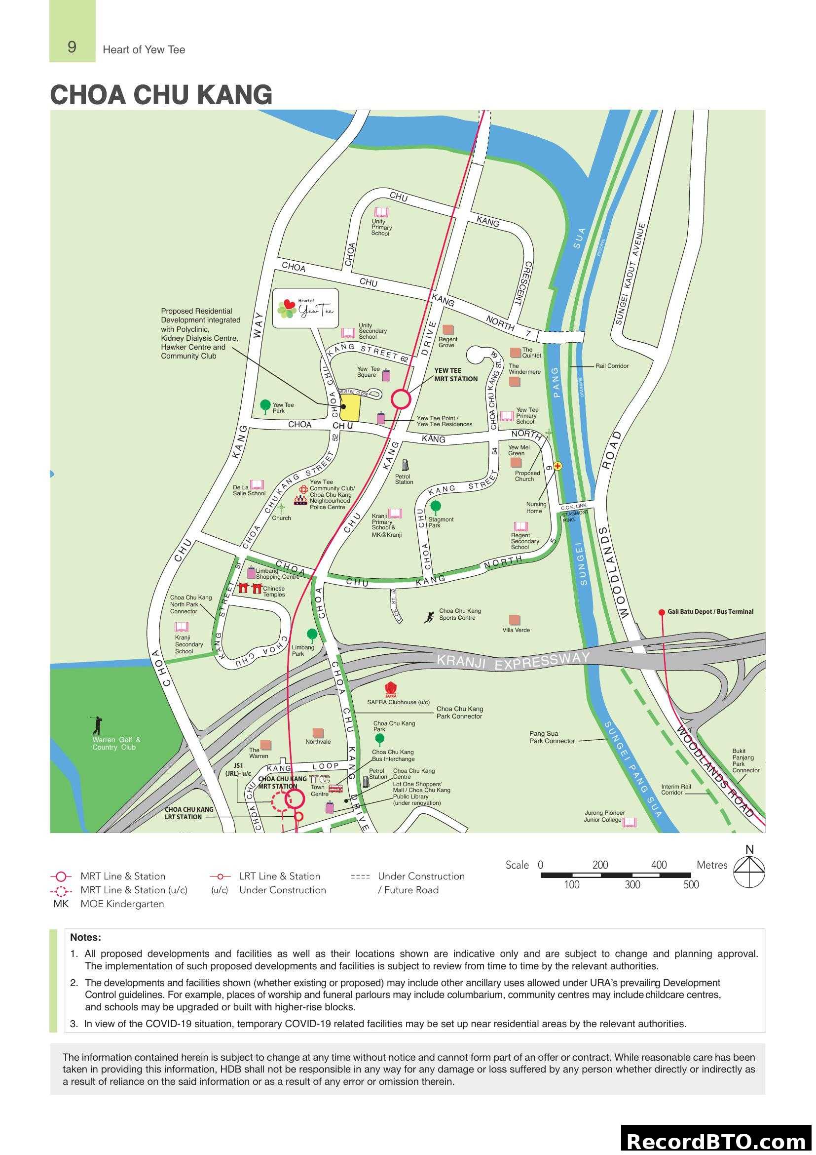 Choa Chu Kang and Yew Tee Location Map