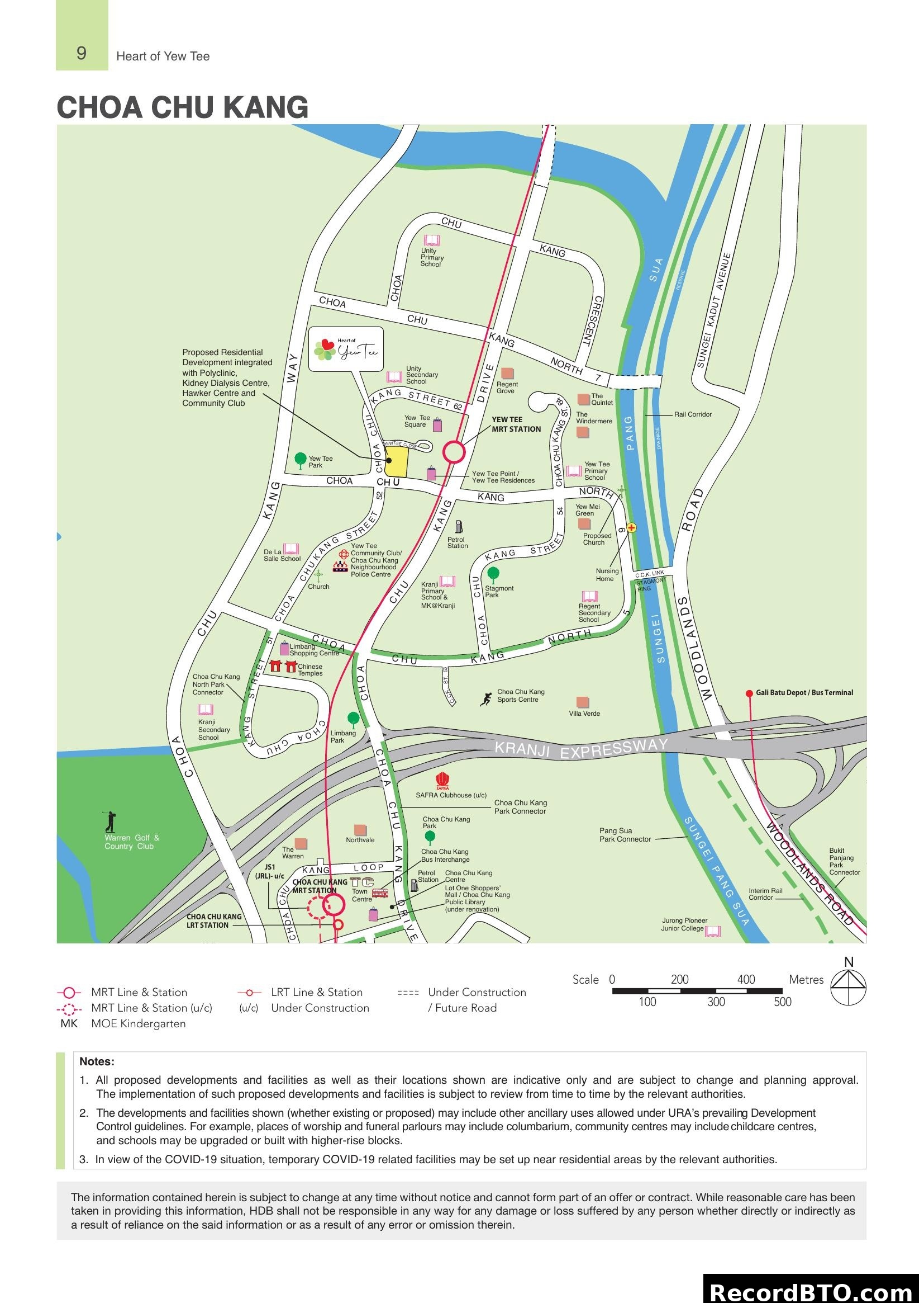 Choa Chu Kang and Yew Tee Location Map