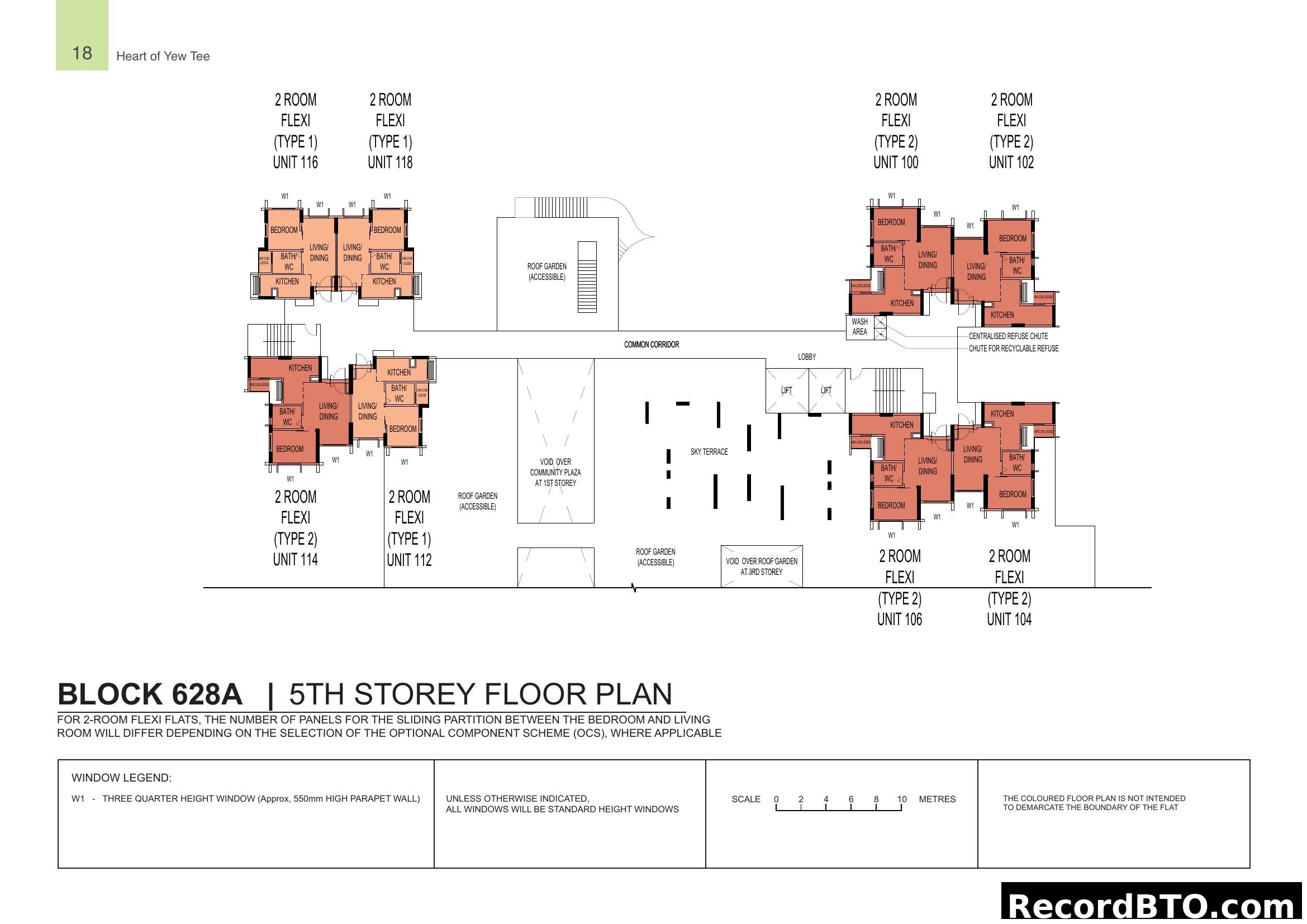 Block 628A 5th Storey Floor Plan (2-Room Flexi Units)