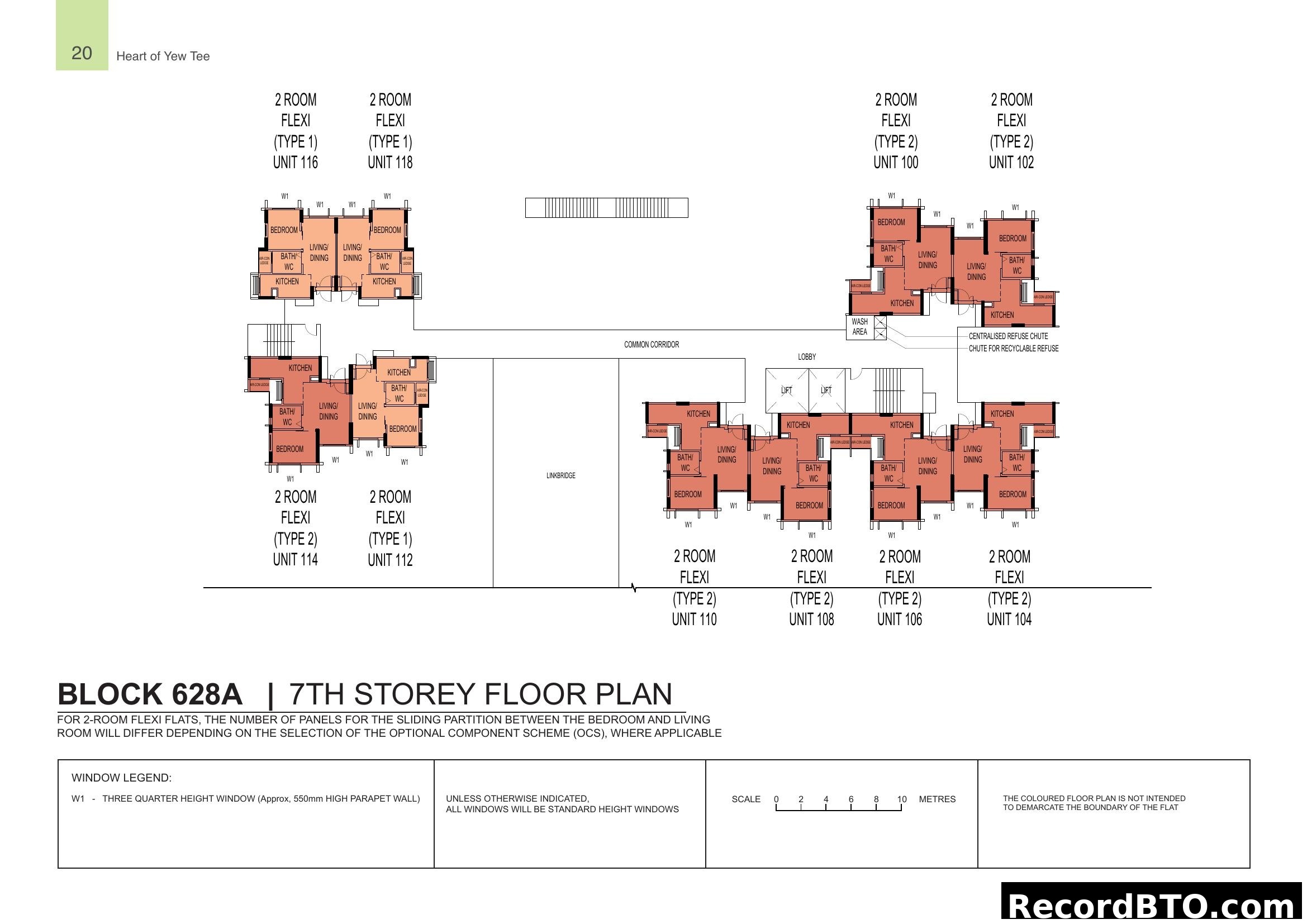 Block 628A 7th Storey Floor Plan - 2-Room Flexi Units