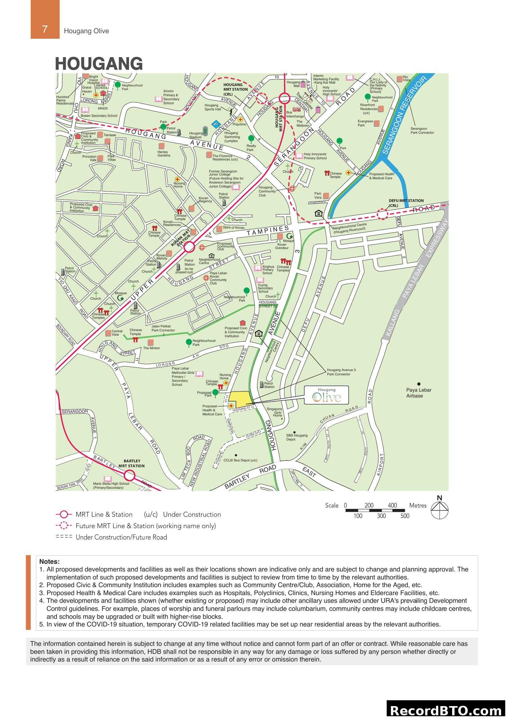 Hougang Olive Location Map
