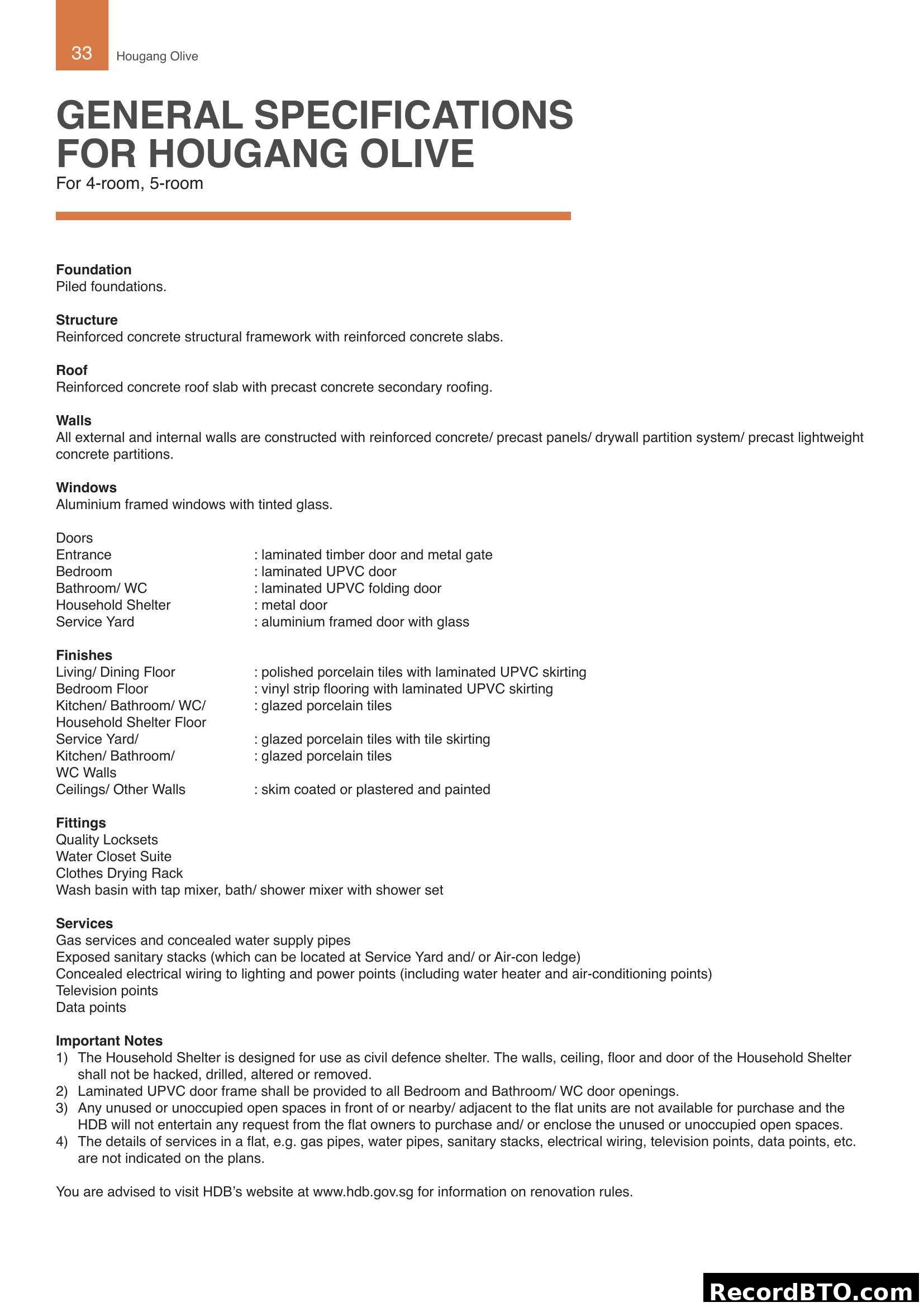 Hougang Olive General Specifications