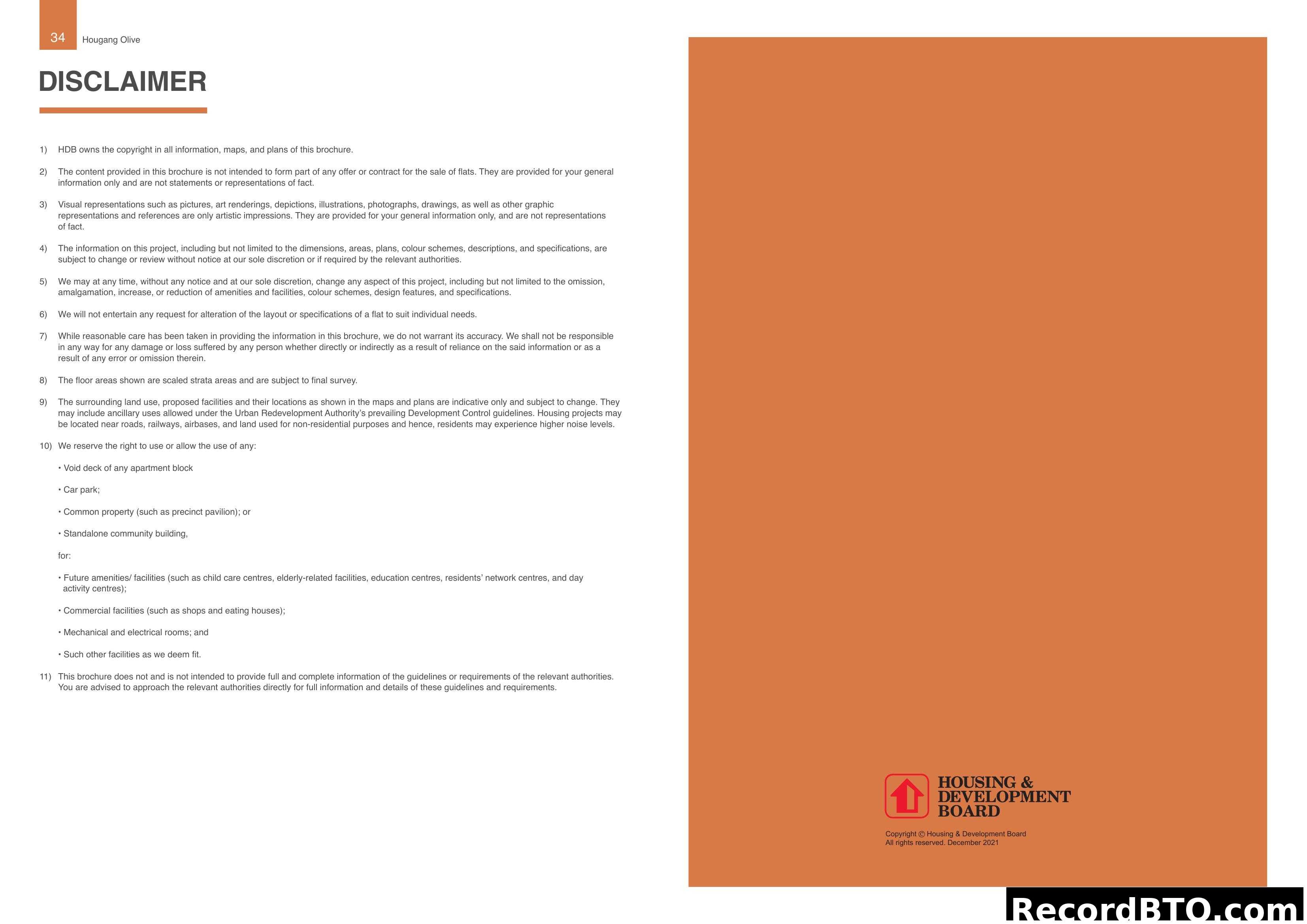 Hougang Olive Disclaimer