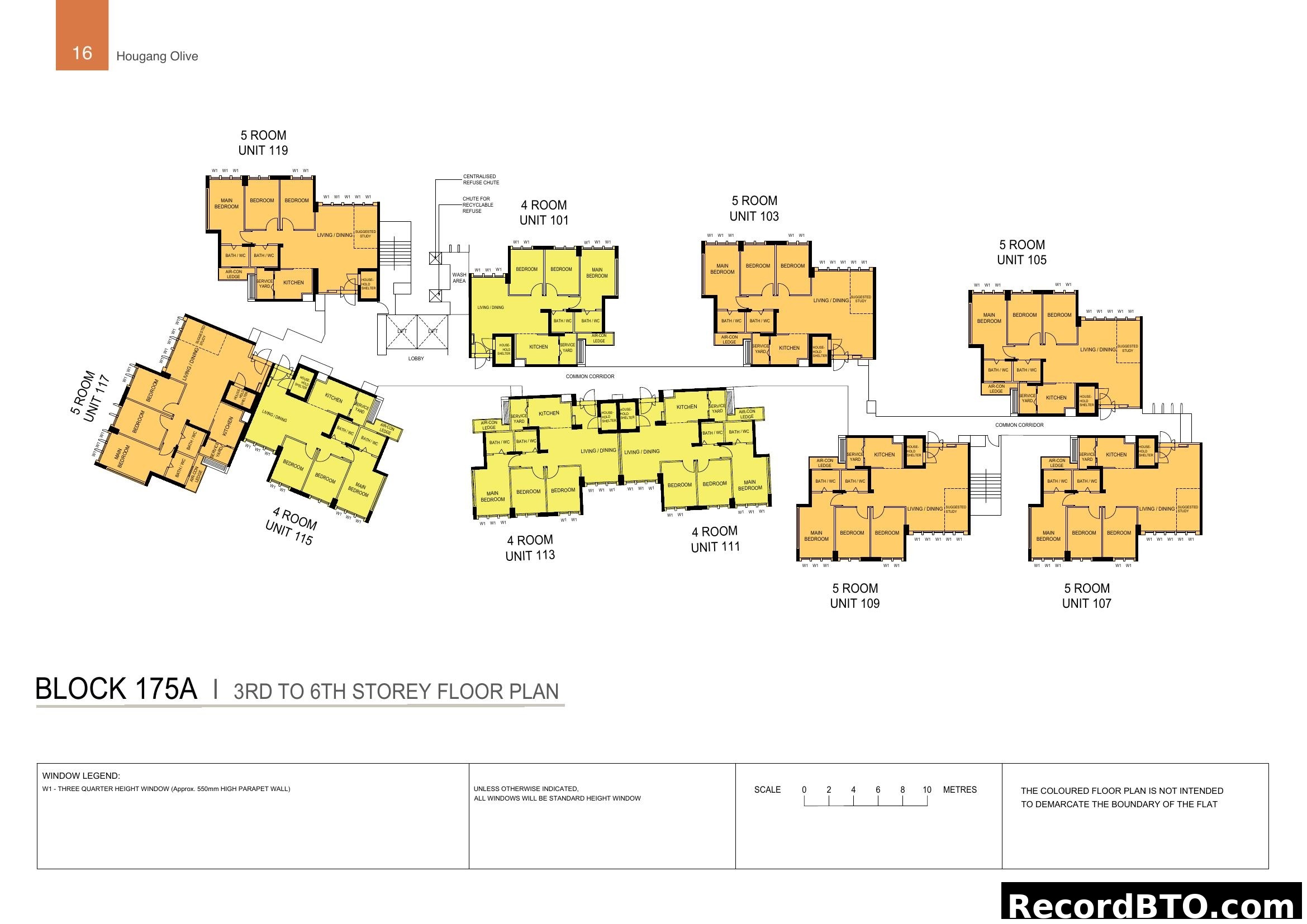 Block 175A 3rd to 6th Storey Floor Plan - Hougang Olive