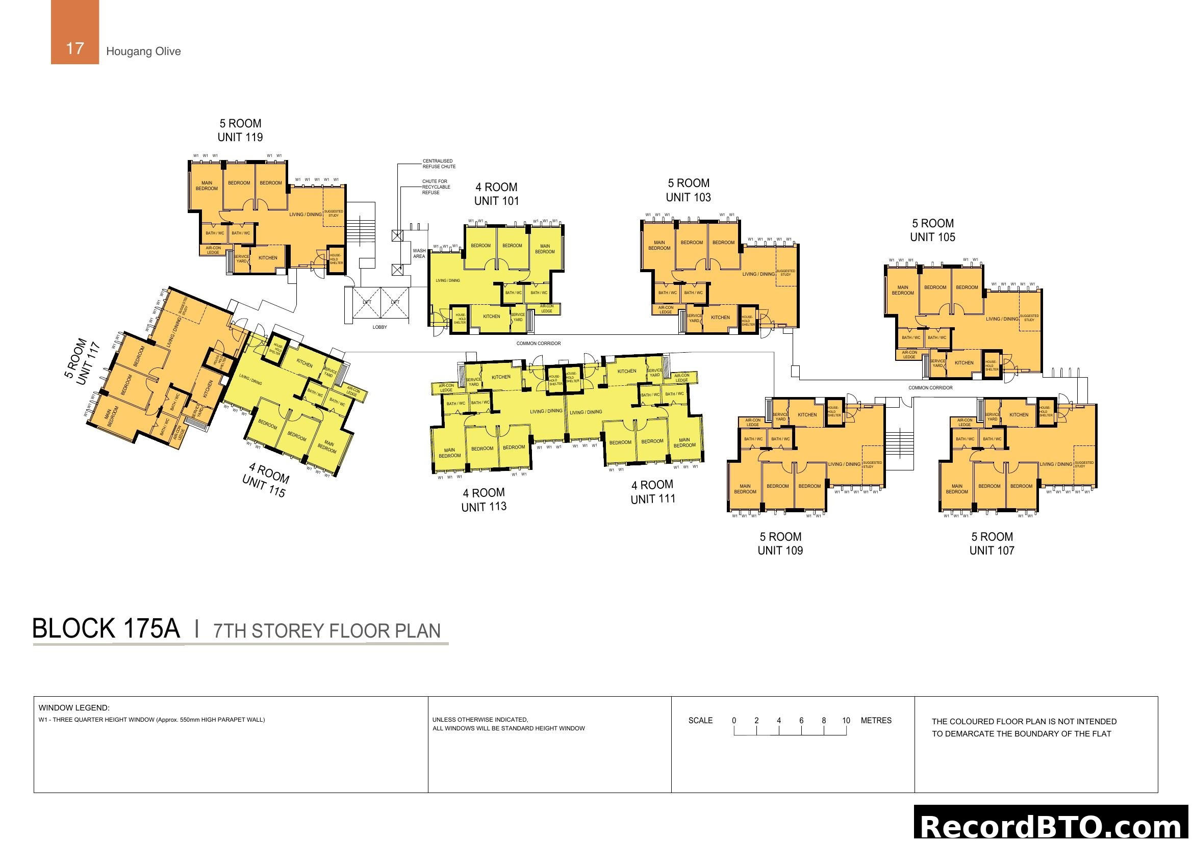 Block 175A 7th Storey Floor Plan - Hougang Olive