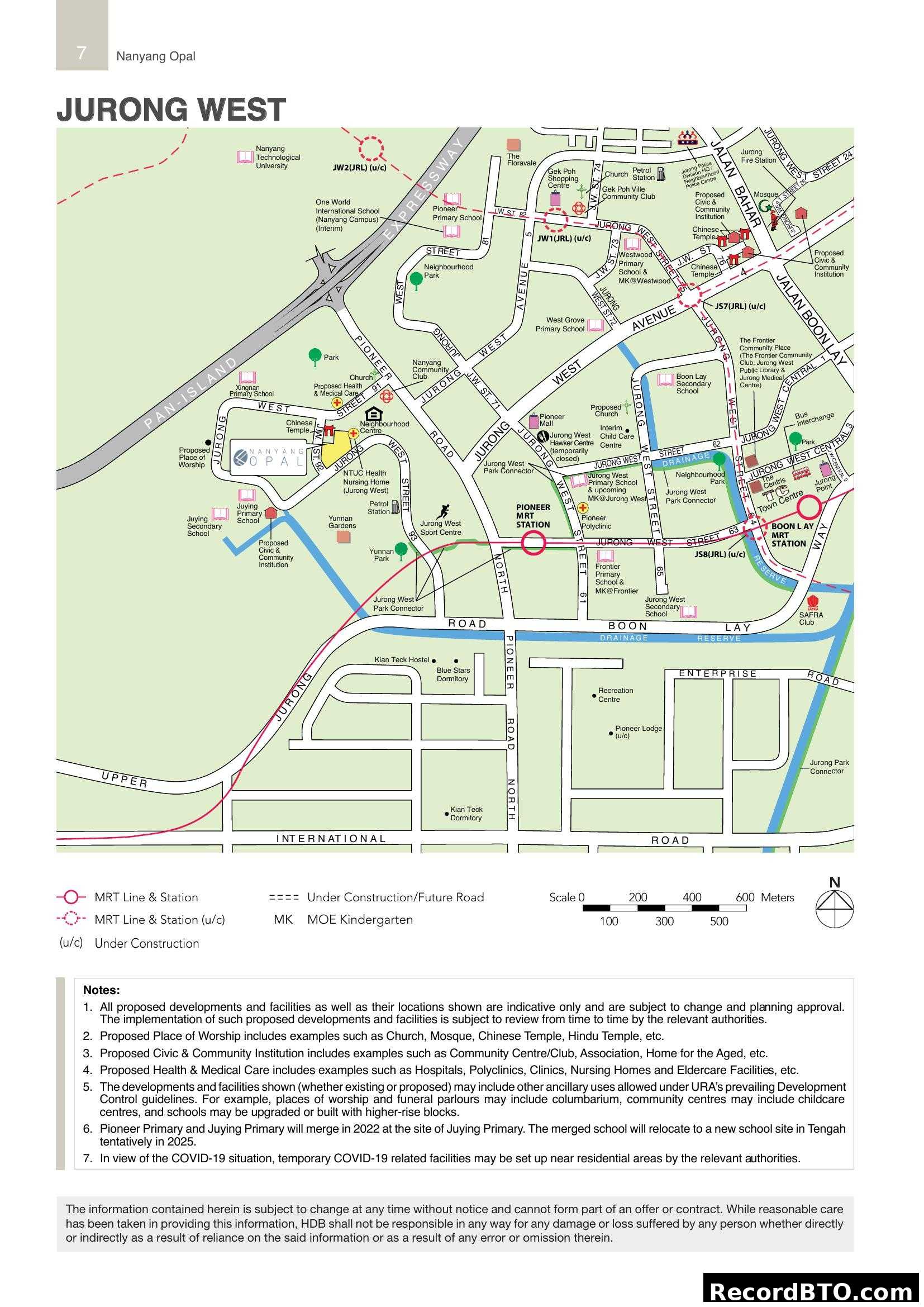 Jurong West Location Map (Nanyang Opal)