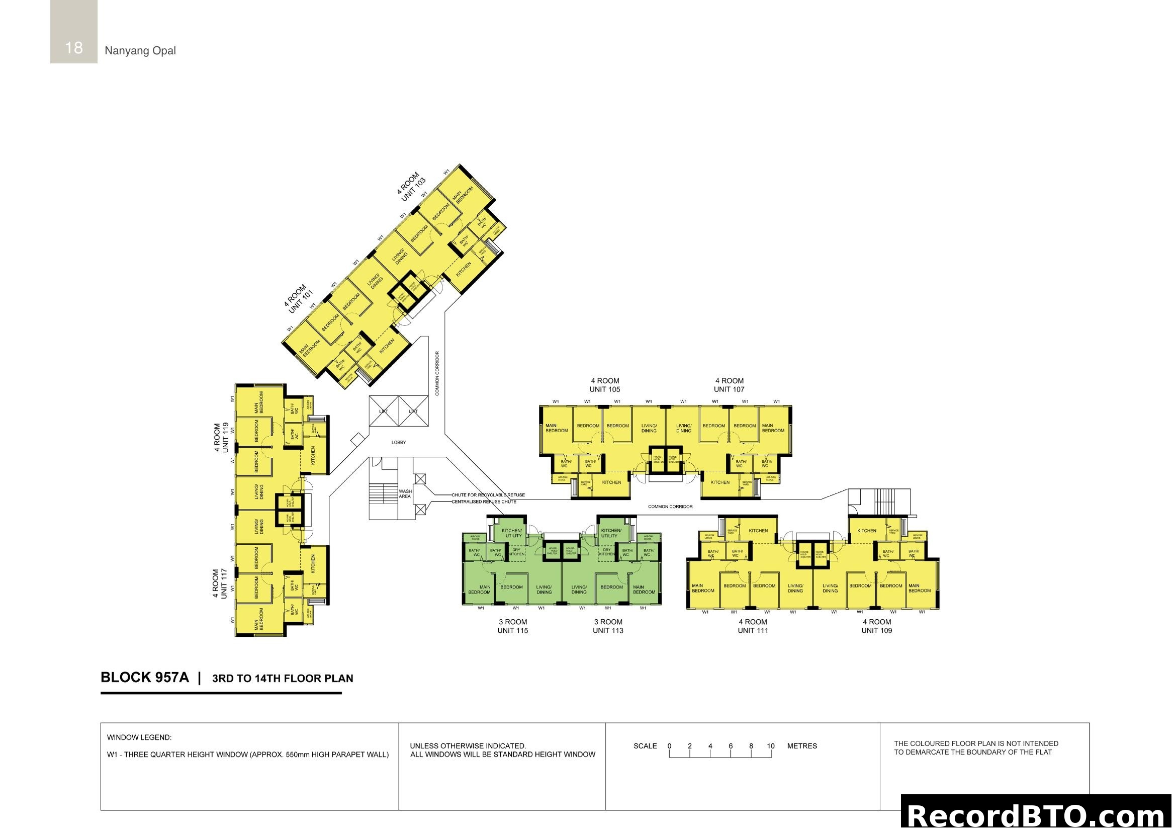 Block 957A 3rd to 14th Floor Plan - Nanyang Opal