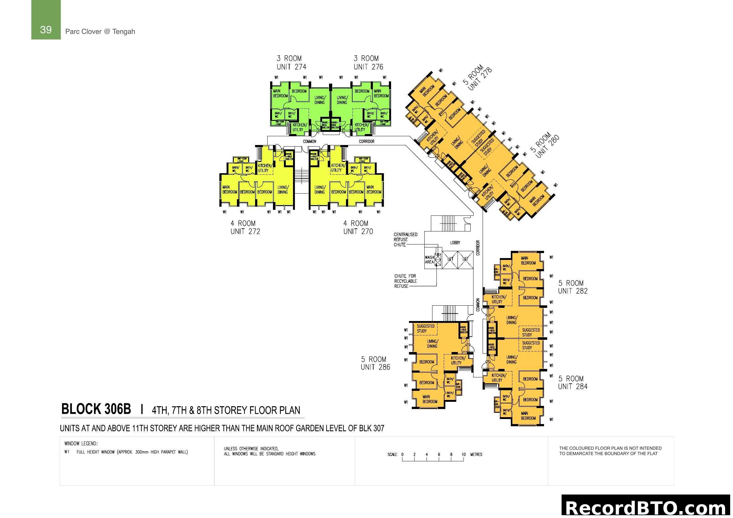 Block 306B 4th, 7th & 8th Storey Floor Plan