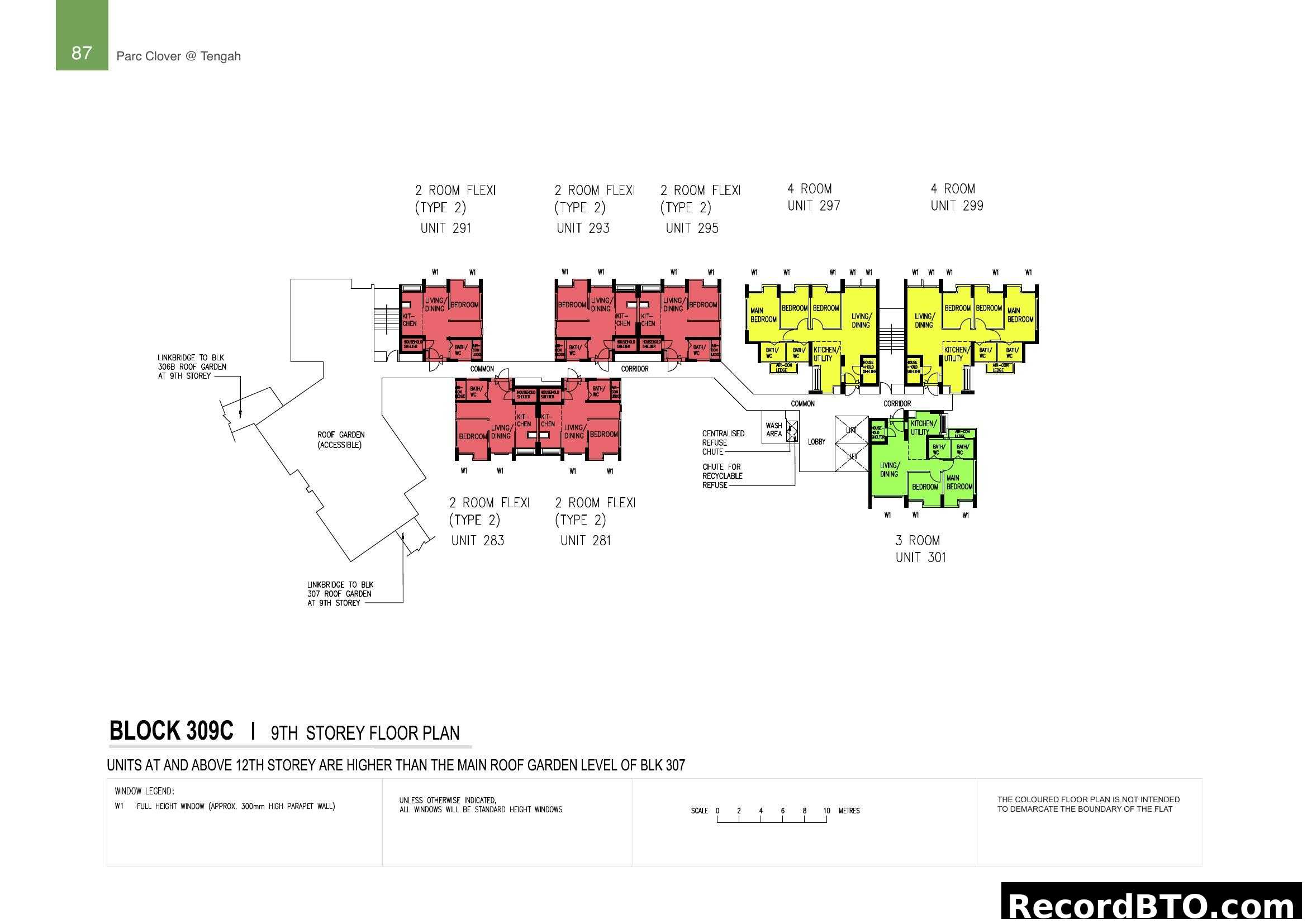 Block 309C, 9th Storey Floor Plan with Unit Layouts