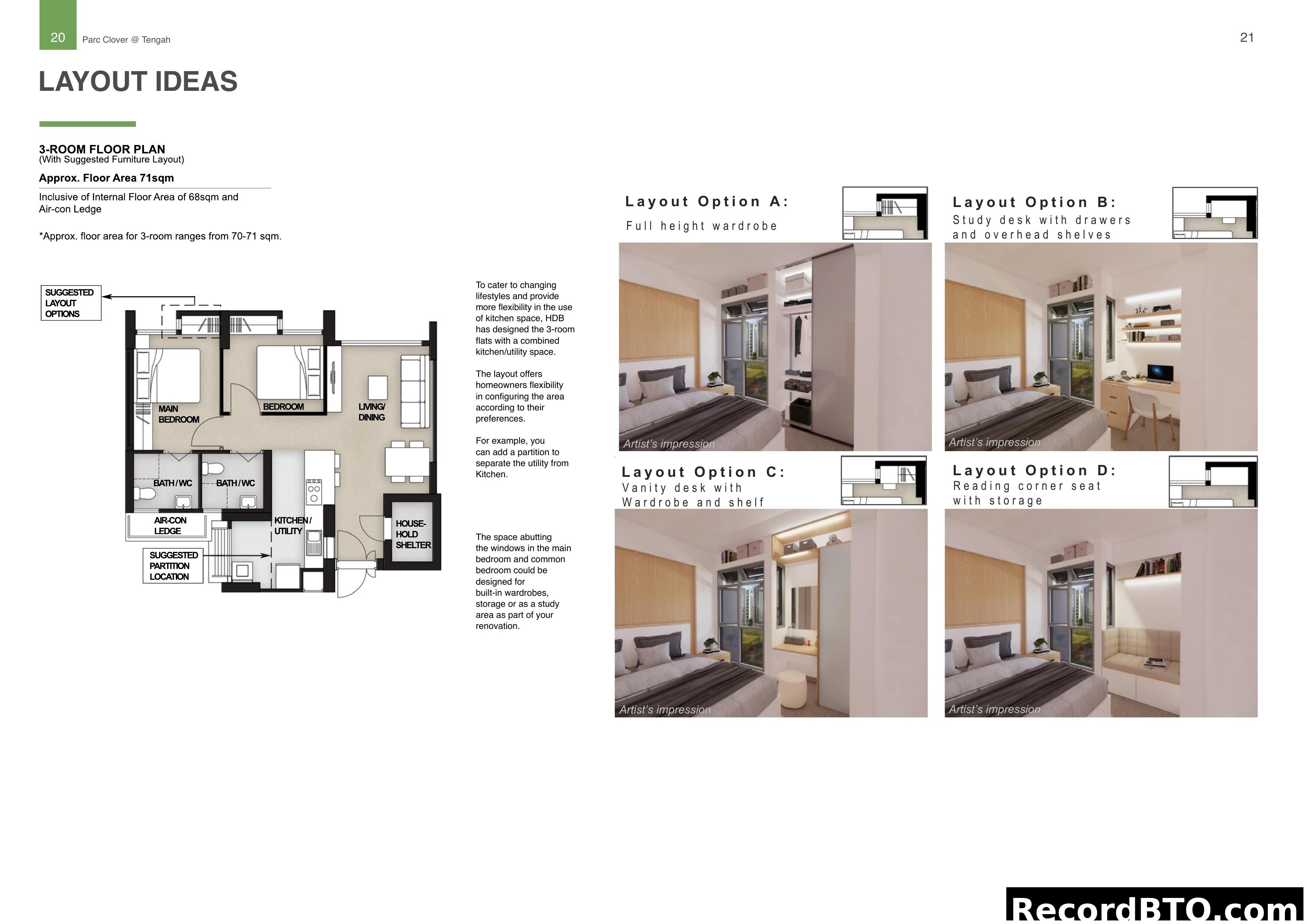 3-ROOM FLOOR PLAN Layout Ideas
