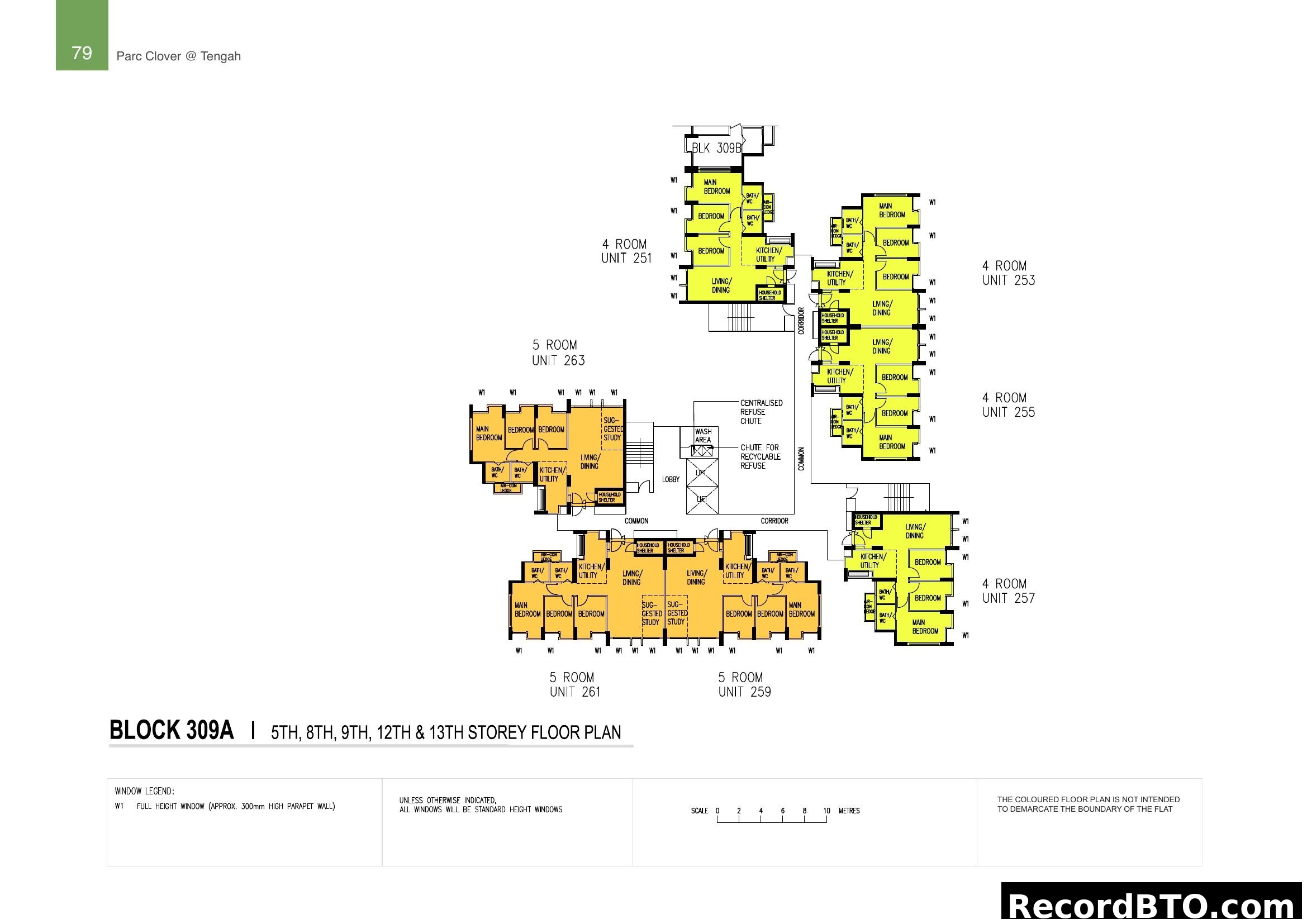 Block 309A Floor Plan (5th, 8th, 9th, 12th & 13th Storey)