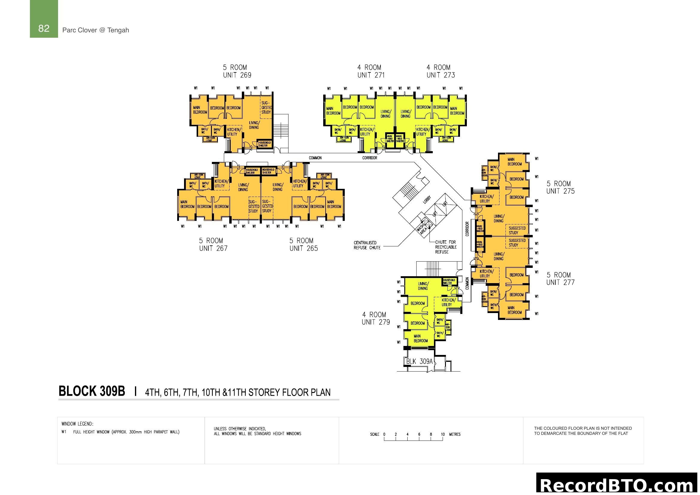 Block 309B (4th, 6th, 7th, 10th & 11th Storey) Floor Plan
