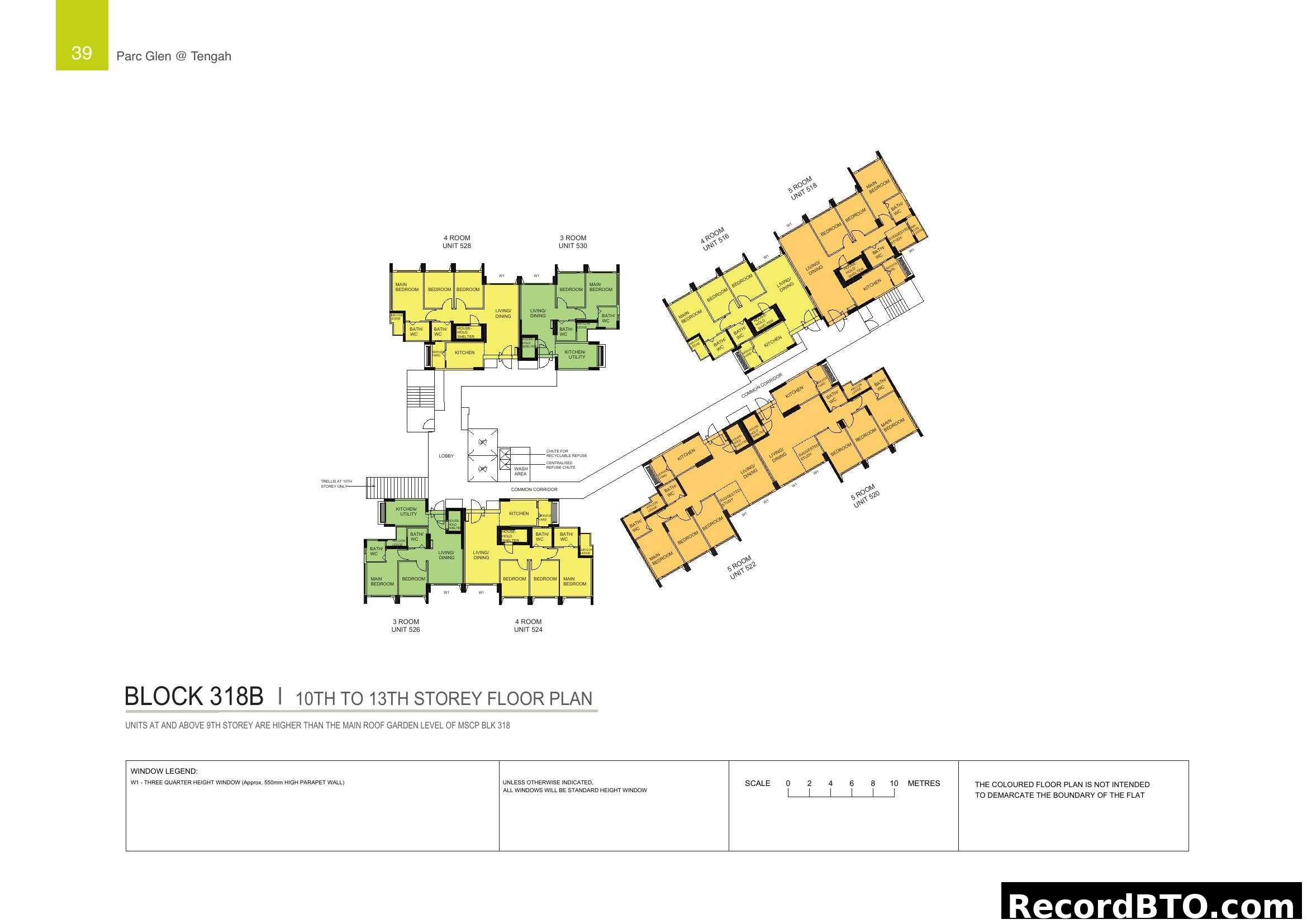Parc Glen @ Tengah Block 318B 10-13 Storey Floor Plan