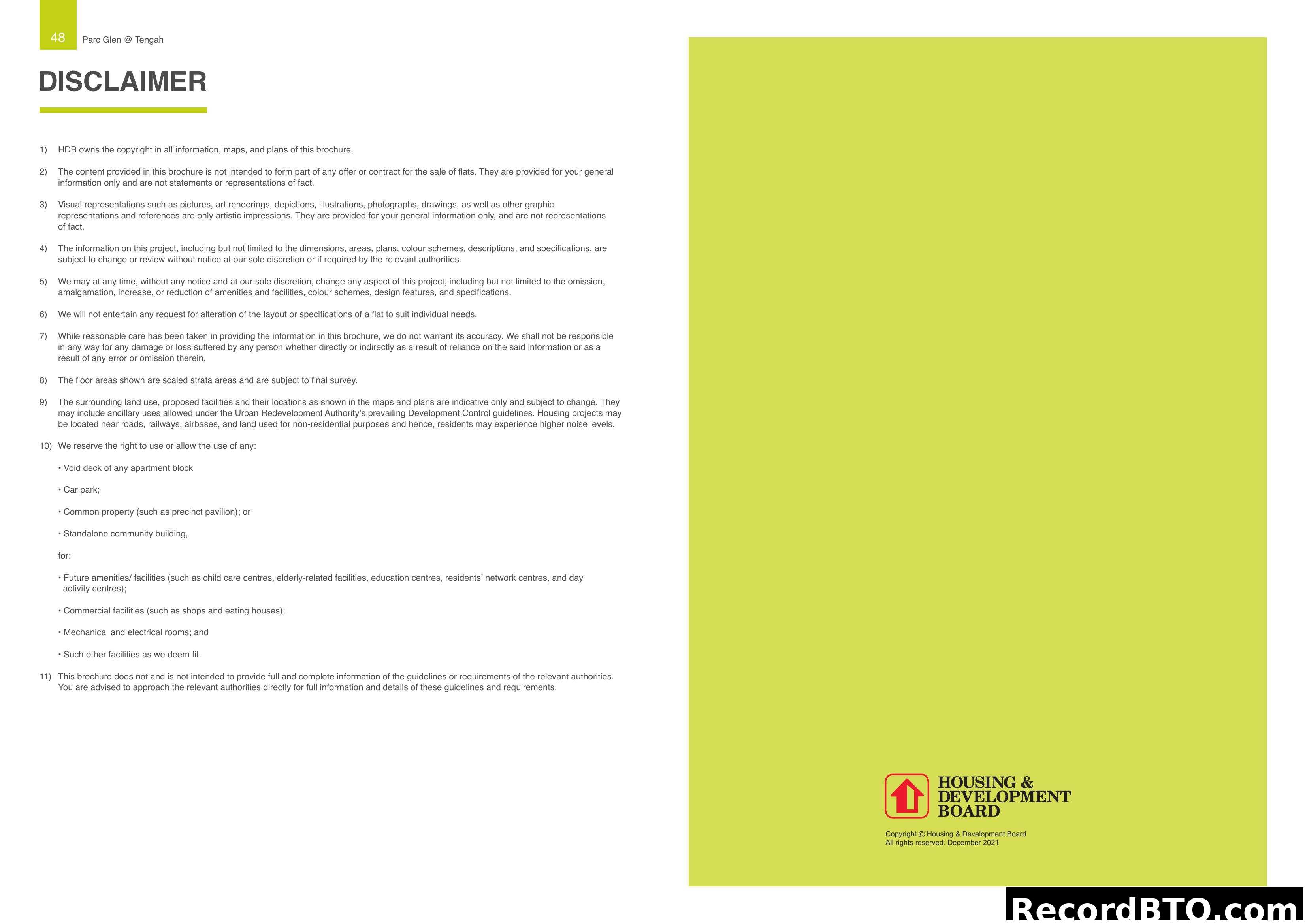 Parc Glen @ Tengah - Disclaimer
