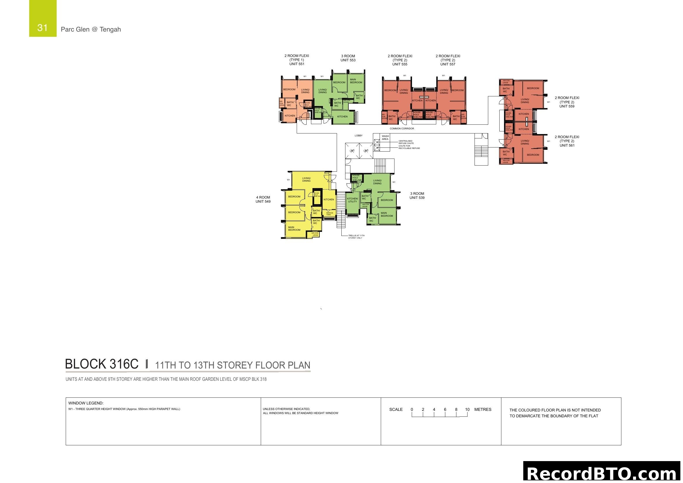 Parc Glen @ Tengah - Block 316C 11-13 Storey Floor Plan