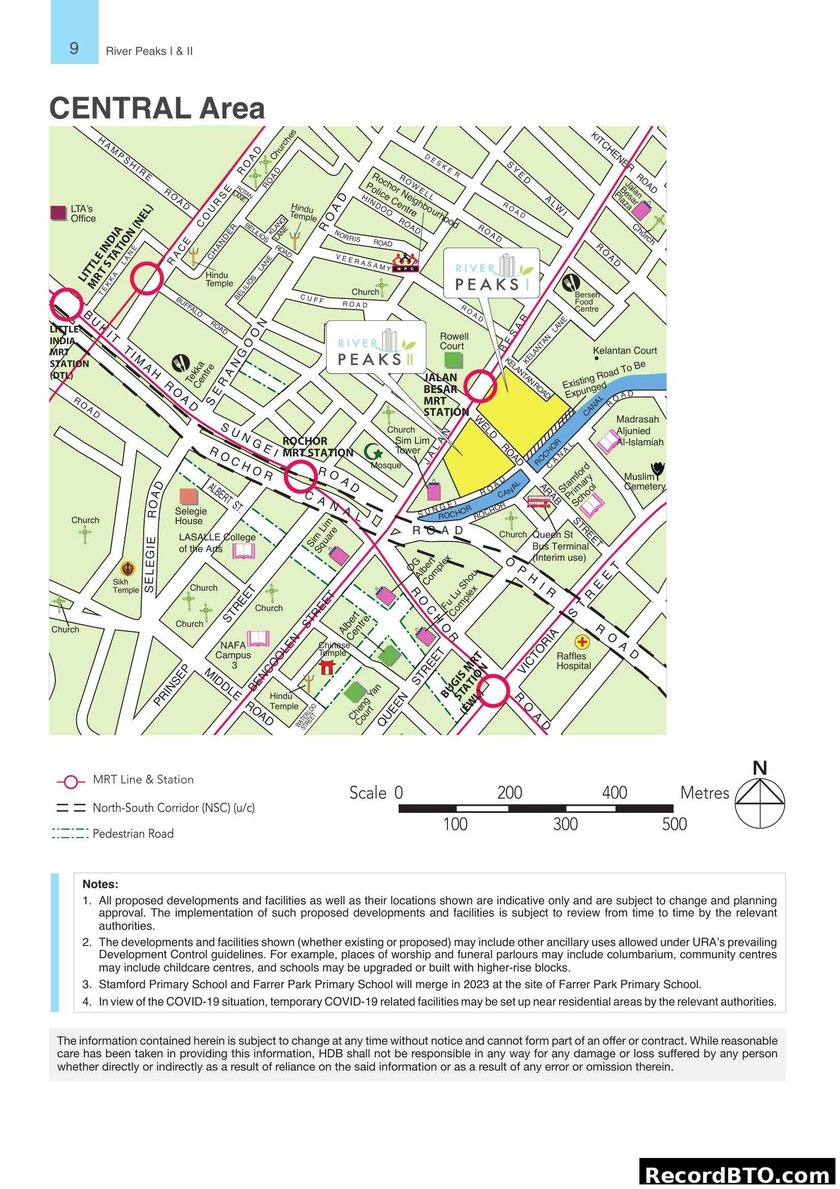 Central Area Location Map for River Peaks I & II