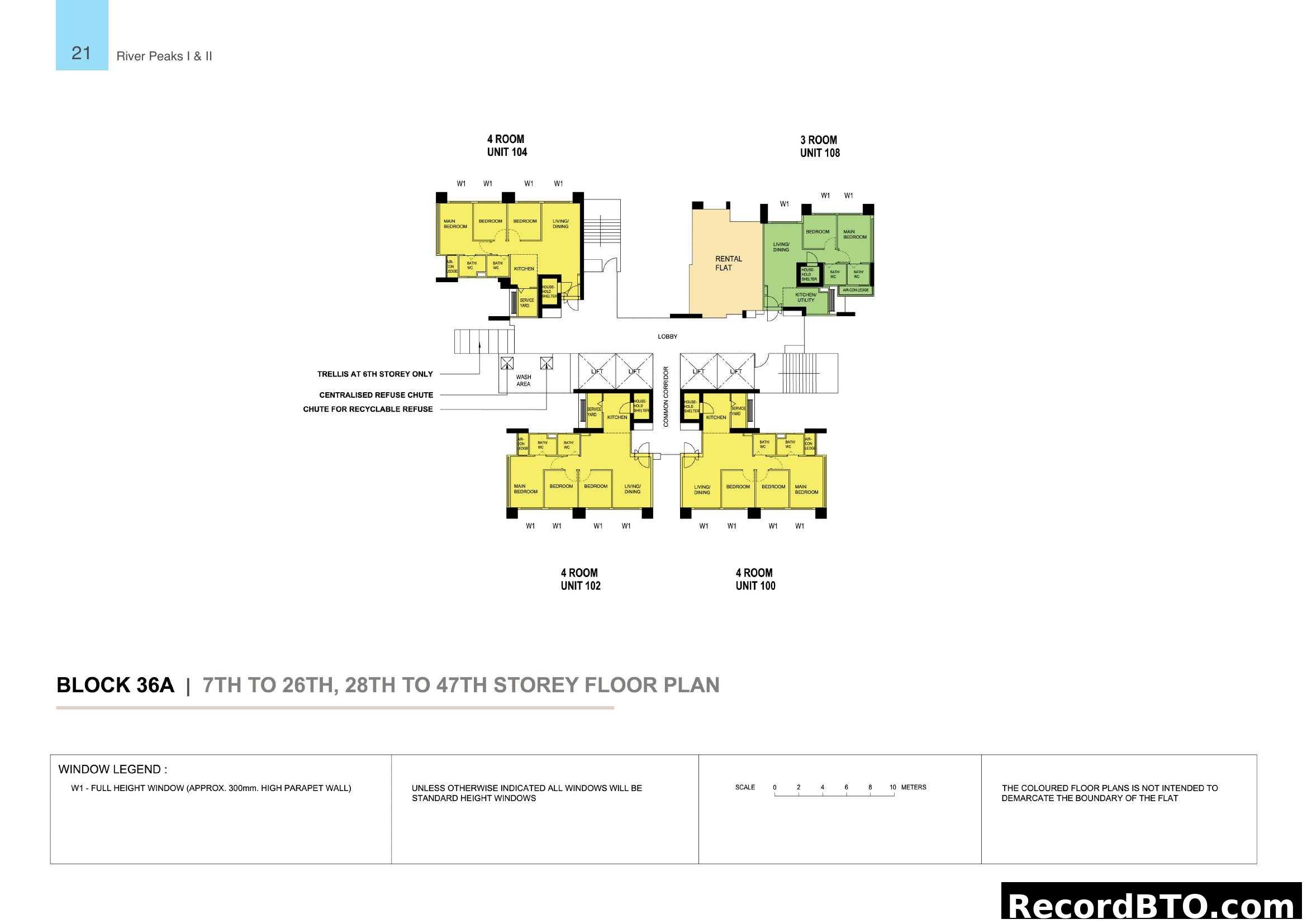 River Peaks I & II - Block 36A Floor Plan (7th-26th, 28th-47th Storey)