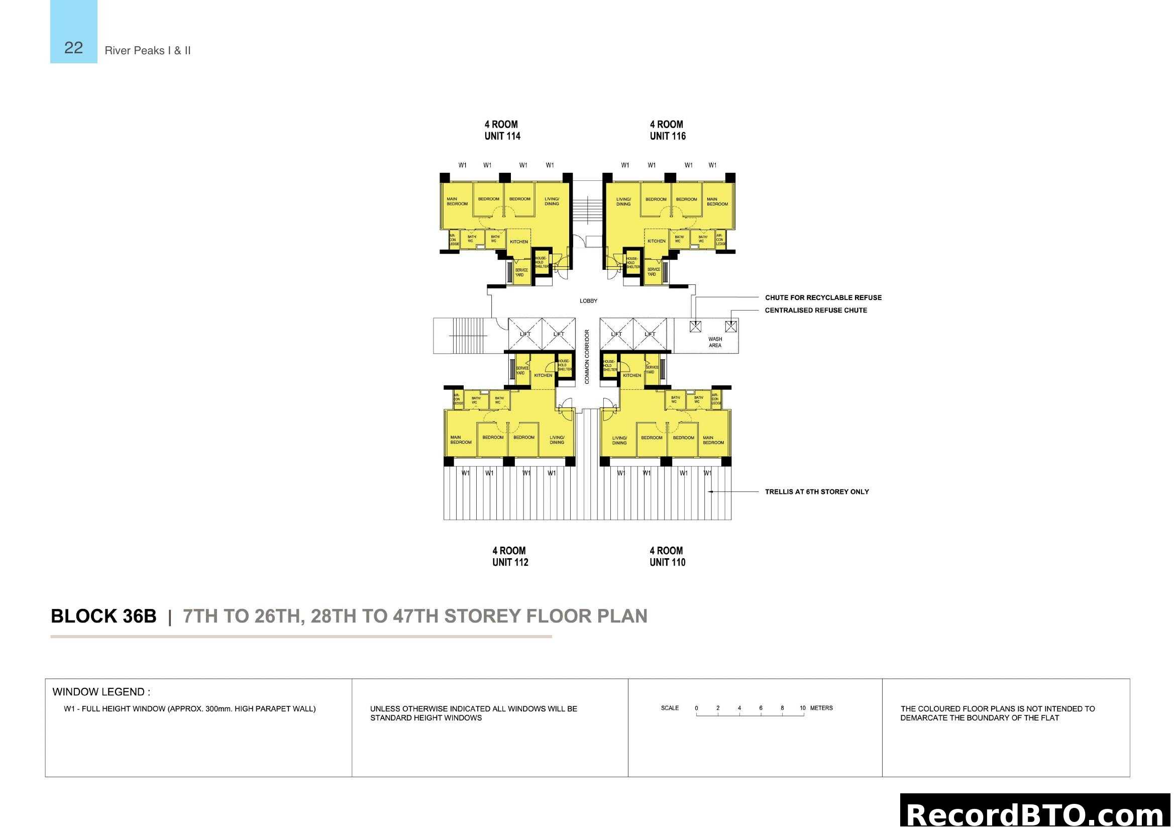 Block 36B Floor Plan (7th-26th, 28th-47th Storey)