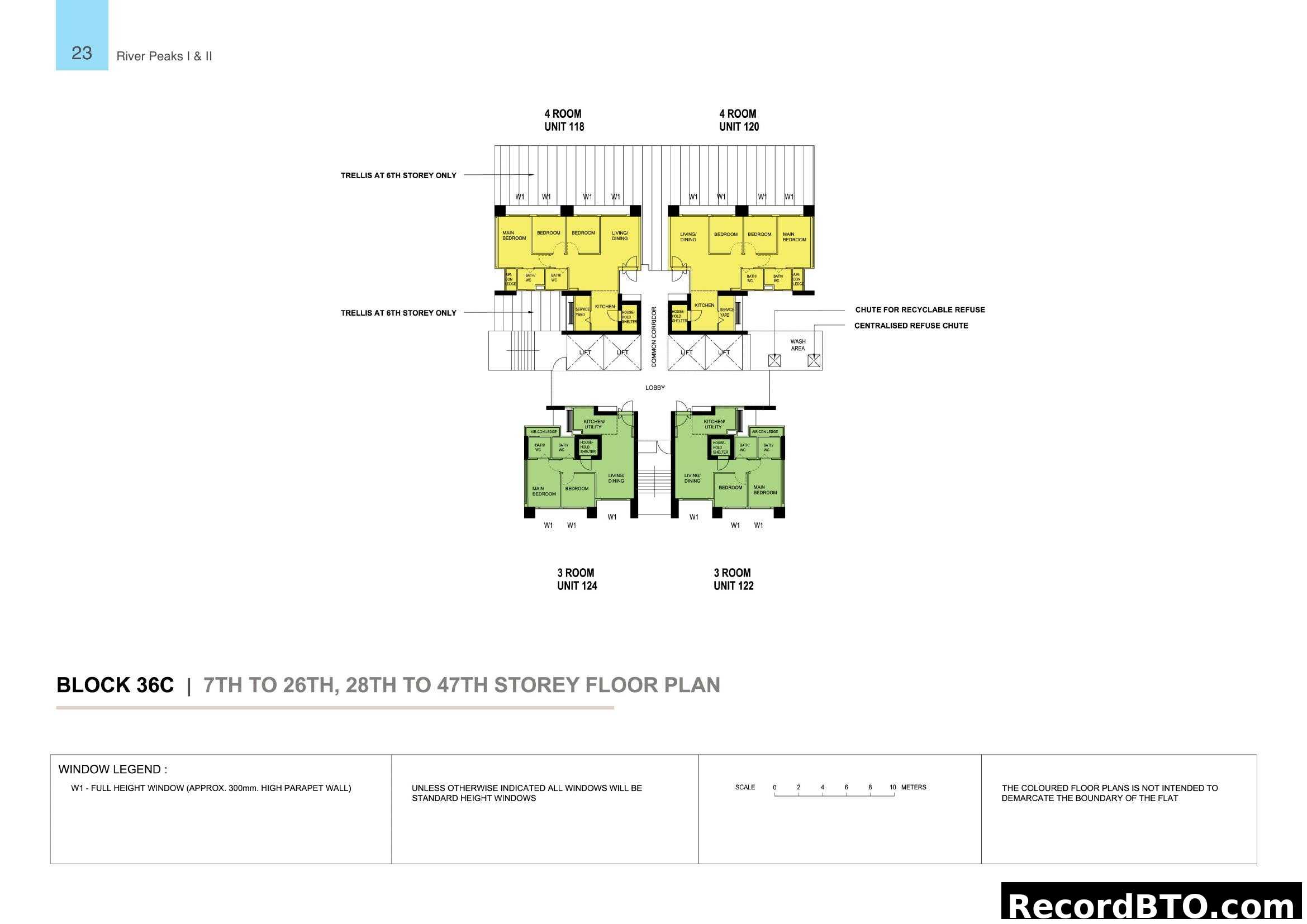 River Peaks I & II Block 36C Floor Plan (7th-47th Storey)