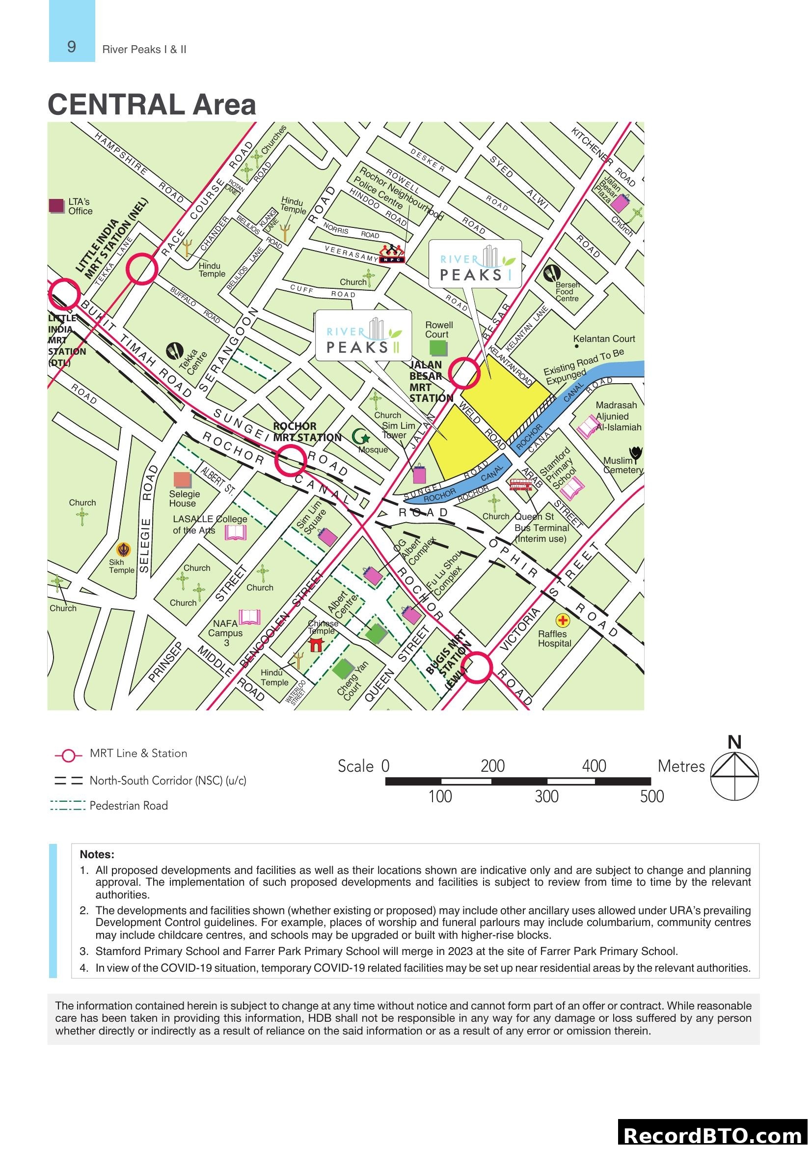 Central Area Location Map for River Peaks I & II