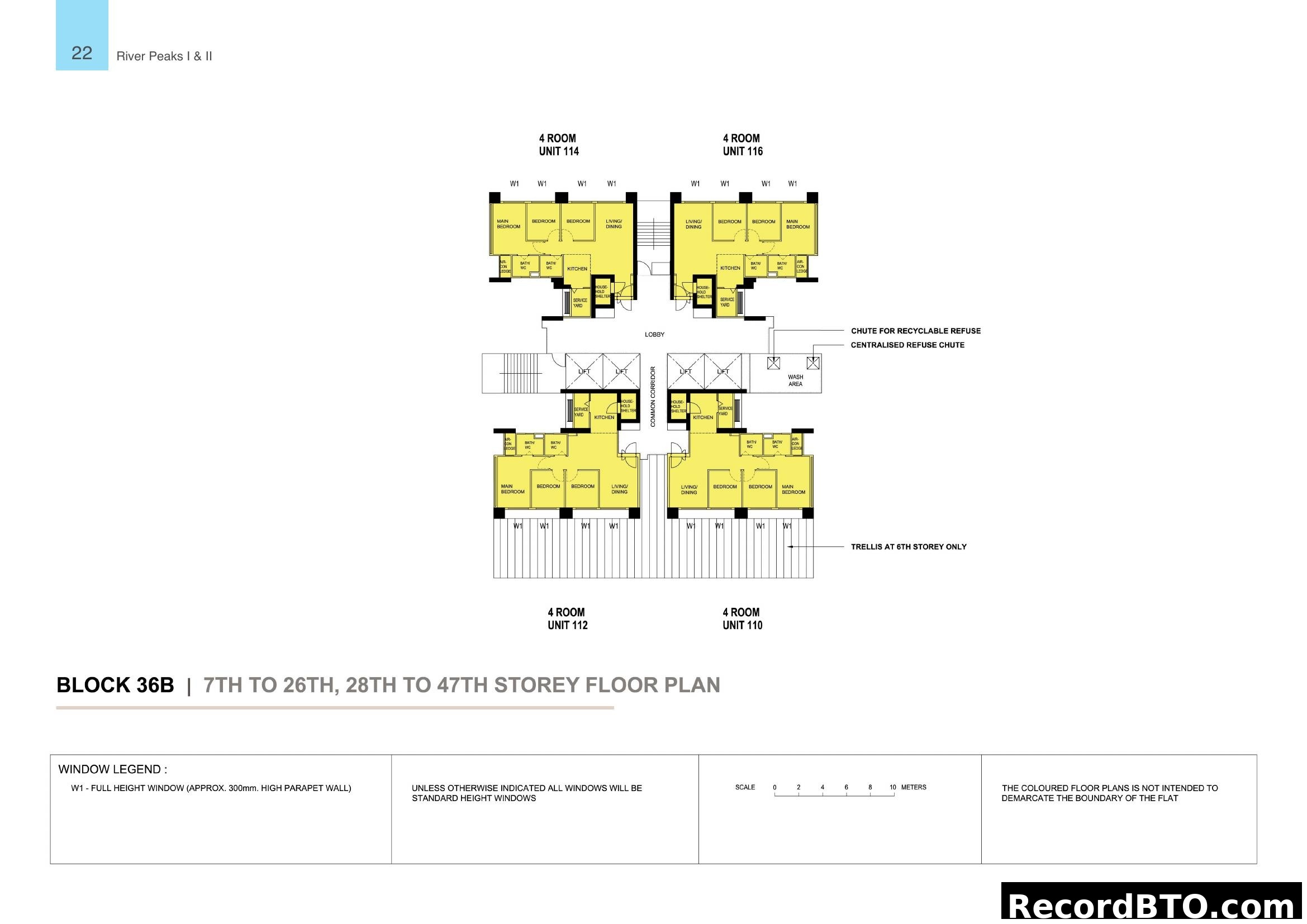 Block 36B Floor Plan (7th-26th, 28th-47th Storey)