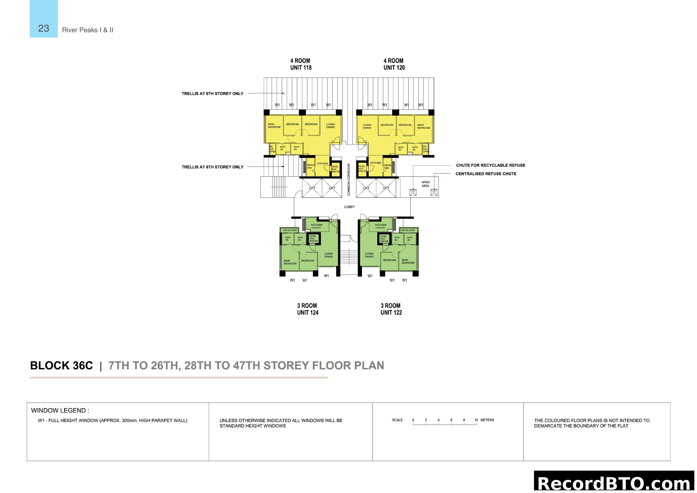 River Peaks I & II Block 36C Floor Plan (7th-47th Storey)