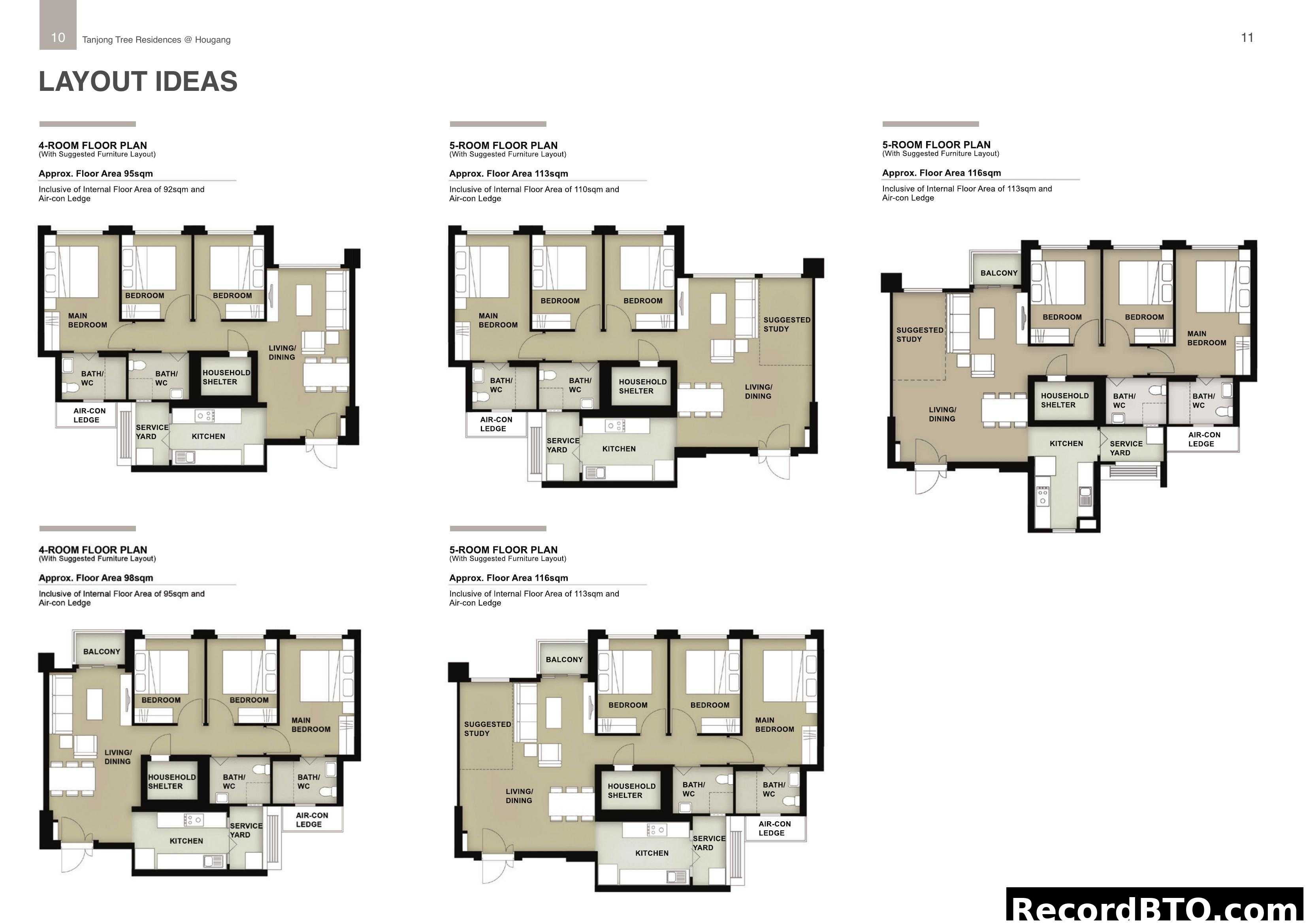 Layout Ideas - 4 & 5-Room Floor Plans