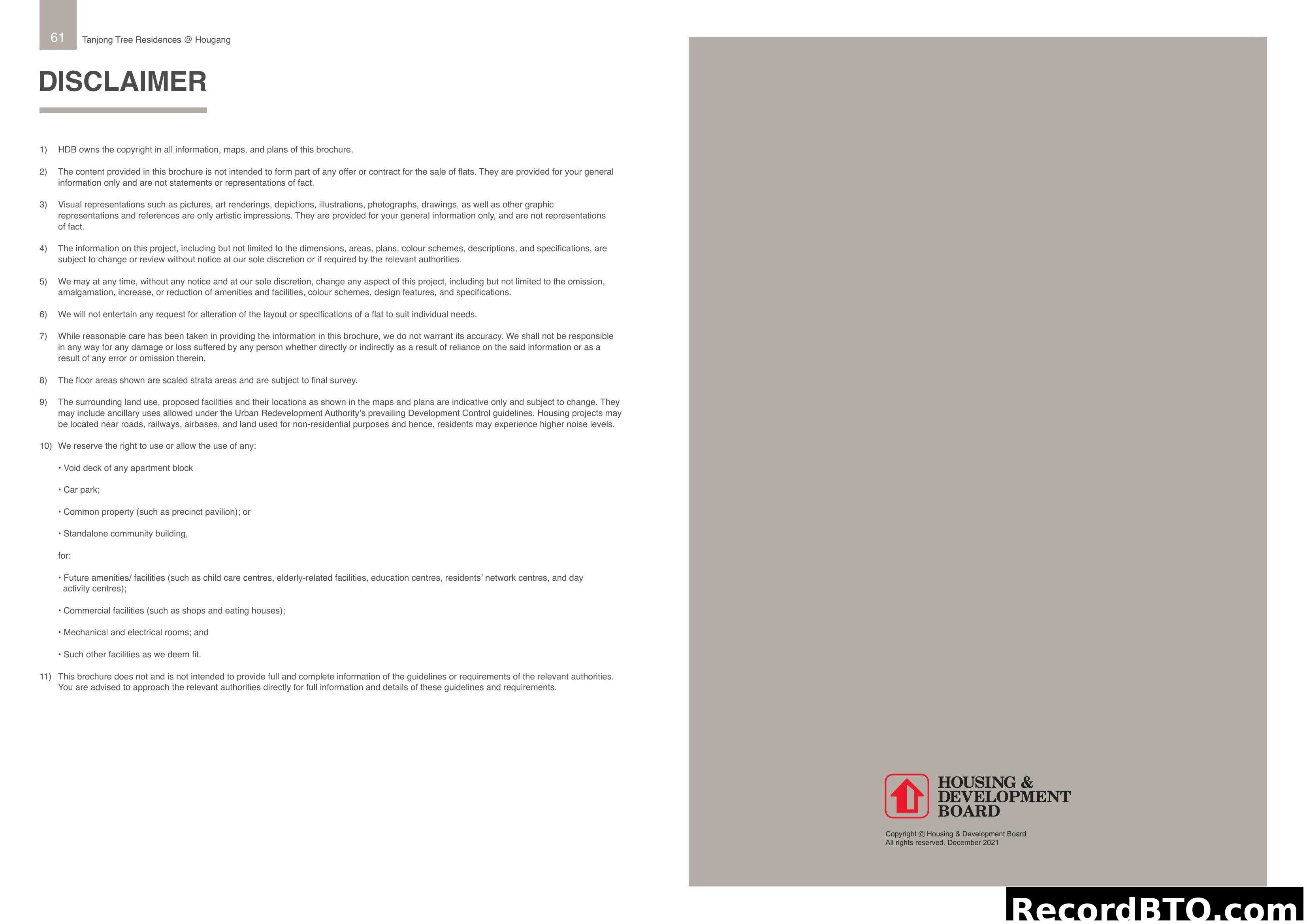 Tanjong Tree Residences @ Hougang - Disclaimer