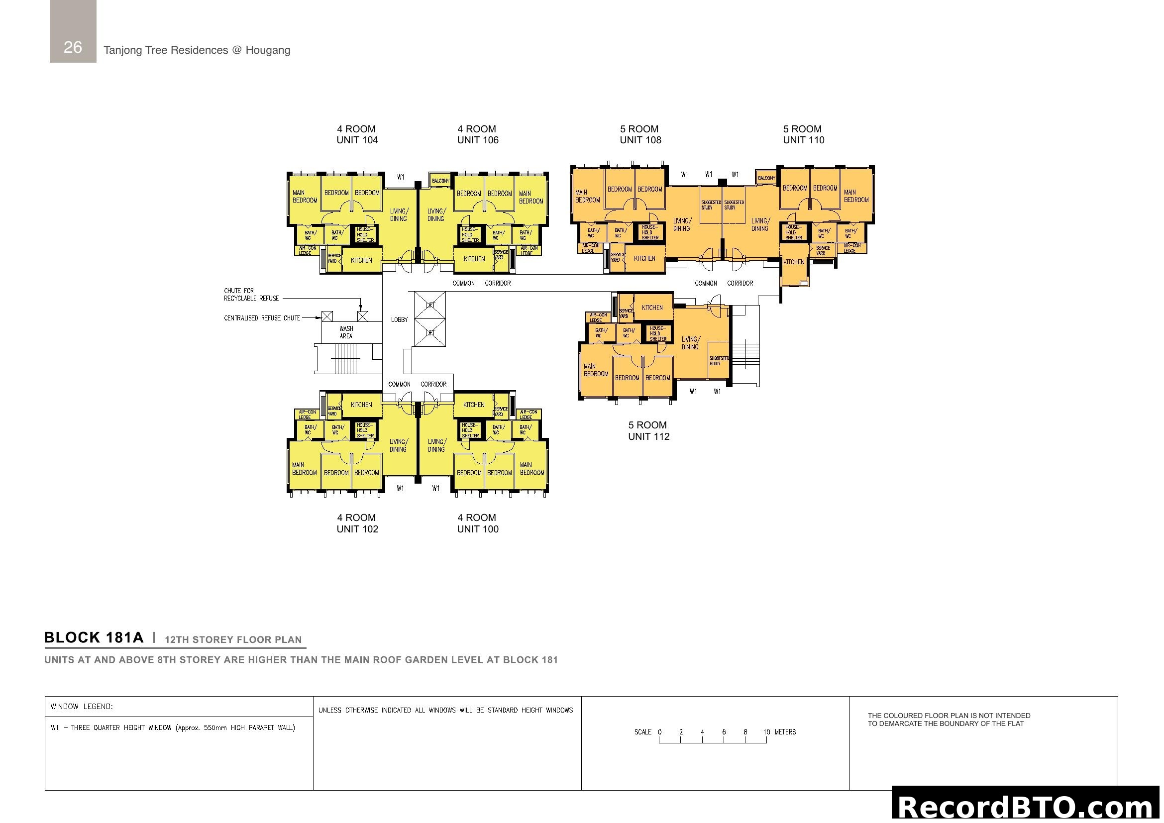 Block 181A 12th Storey Floor Plan - Tanjong Tree Residences