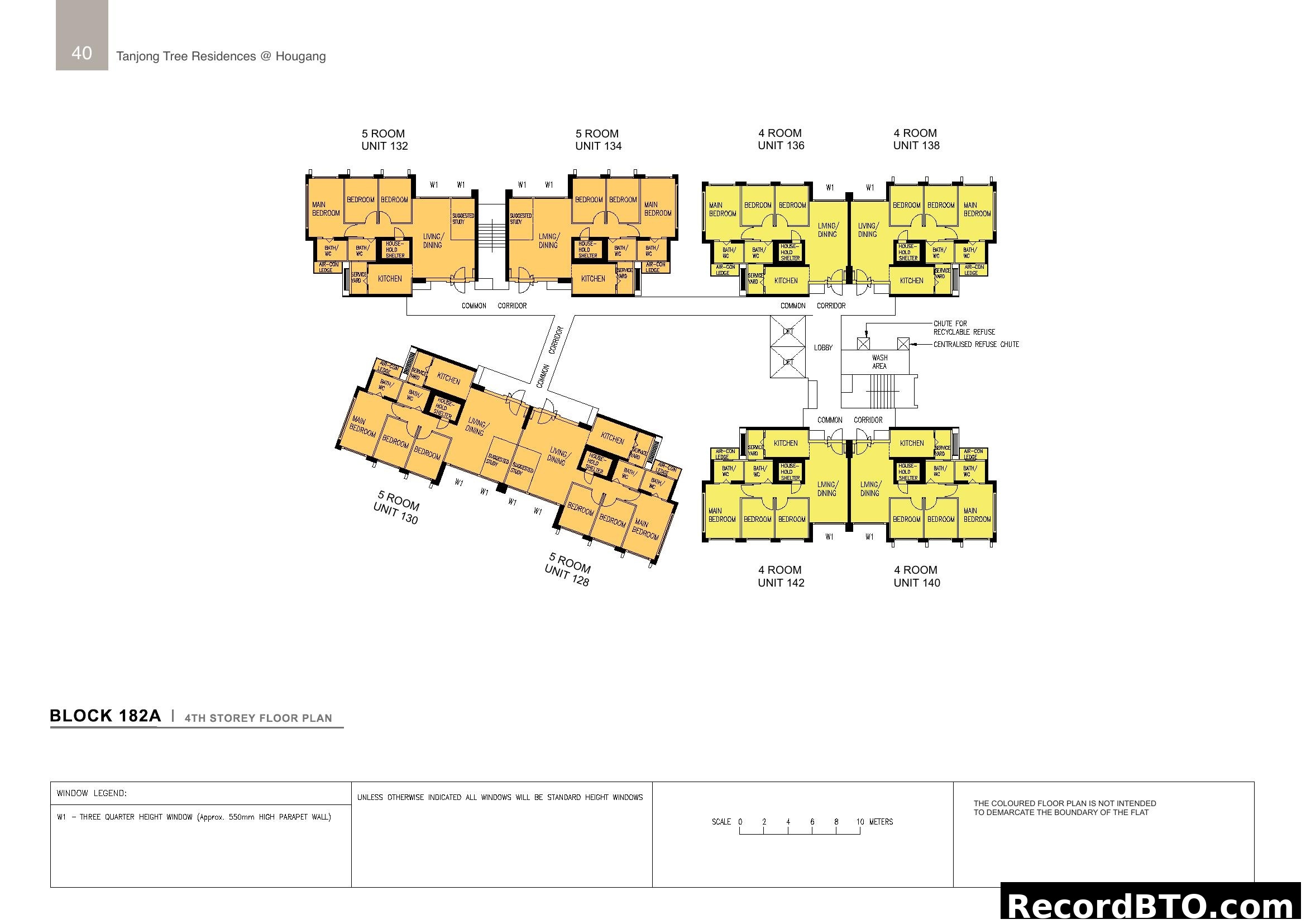 Tanjong Tree Residences @ Hougang - Block 182A 4th Storey Floor Plan