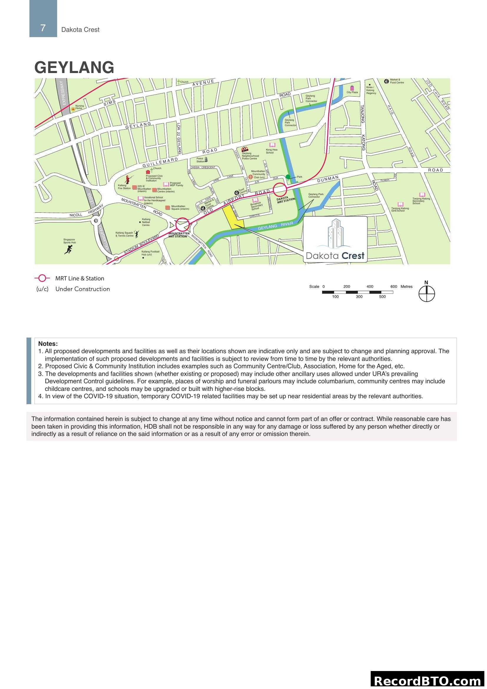 Dakota Crest & Geylang Area Location Map