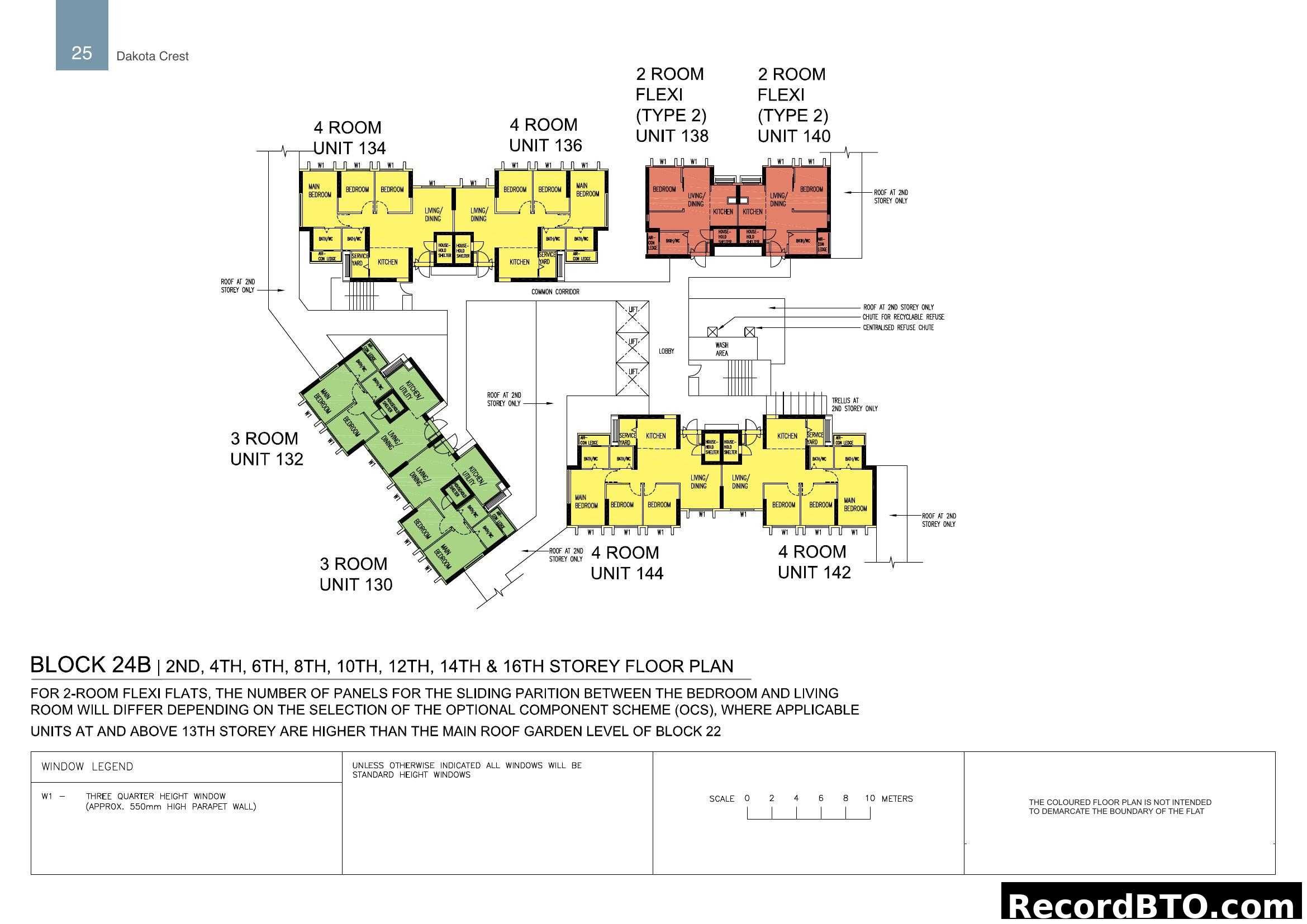 Block 24B Storey Floor Plan (2nd, 4th, 6th, 8th, 10th, 12th, 14th & 16th)