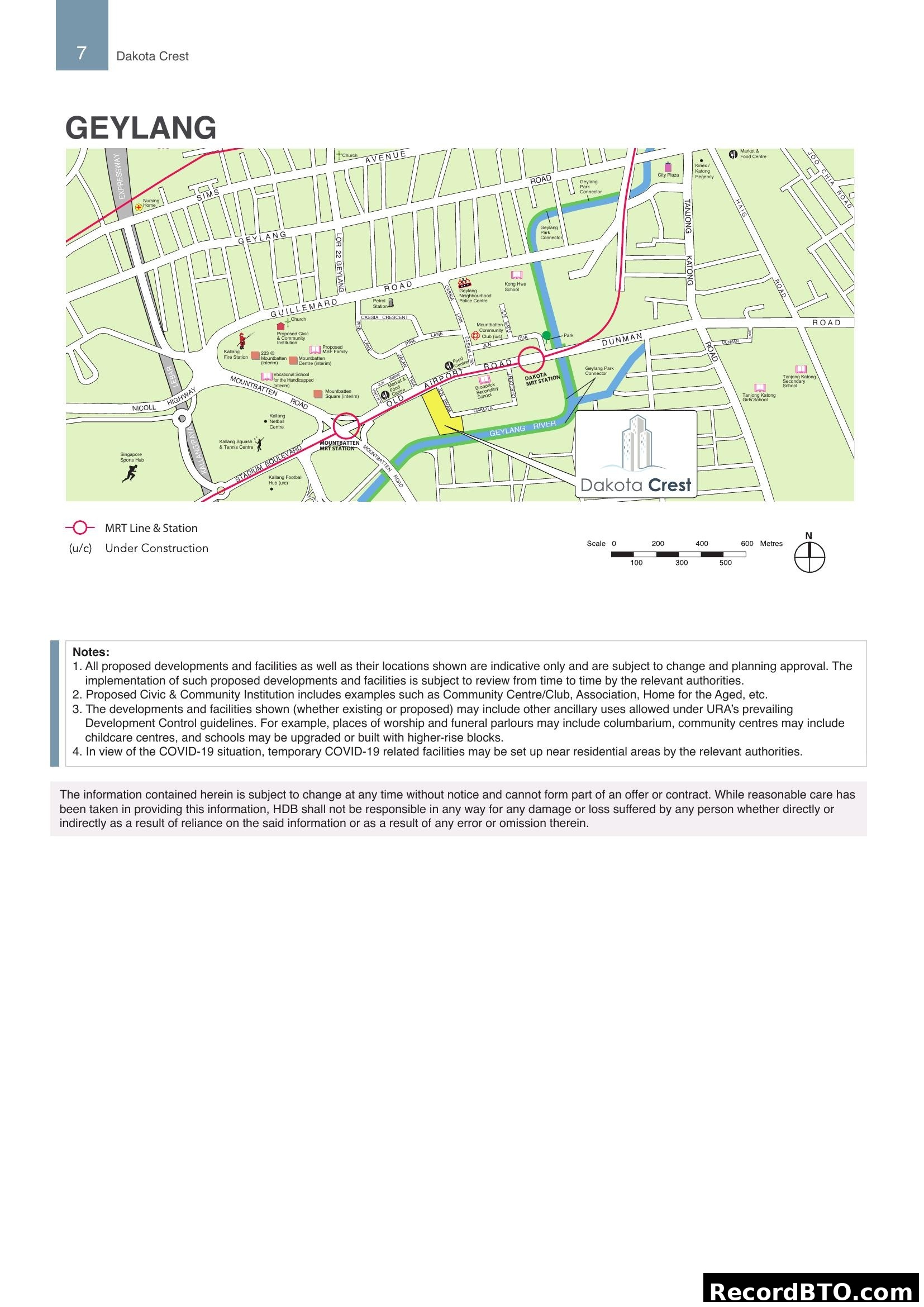 Dakota Crest & Geylang Area Location Map