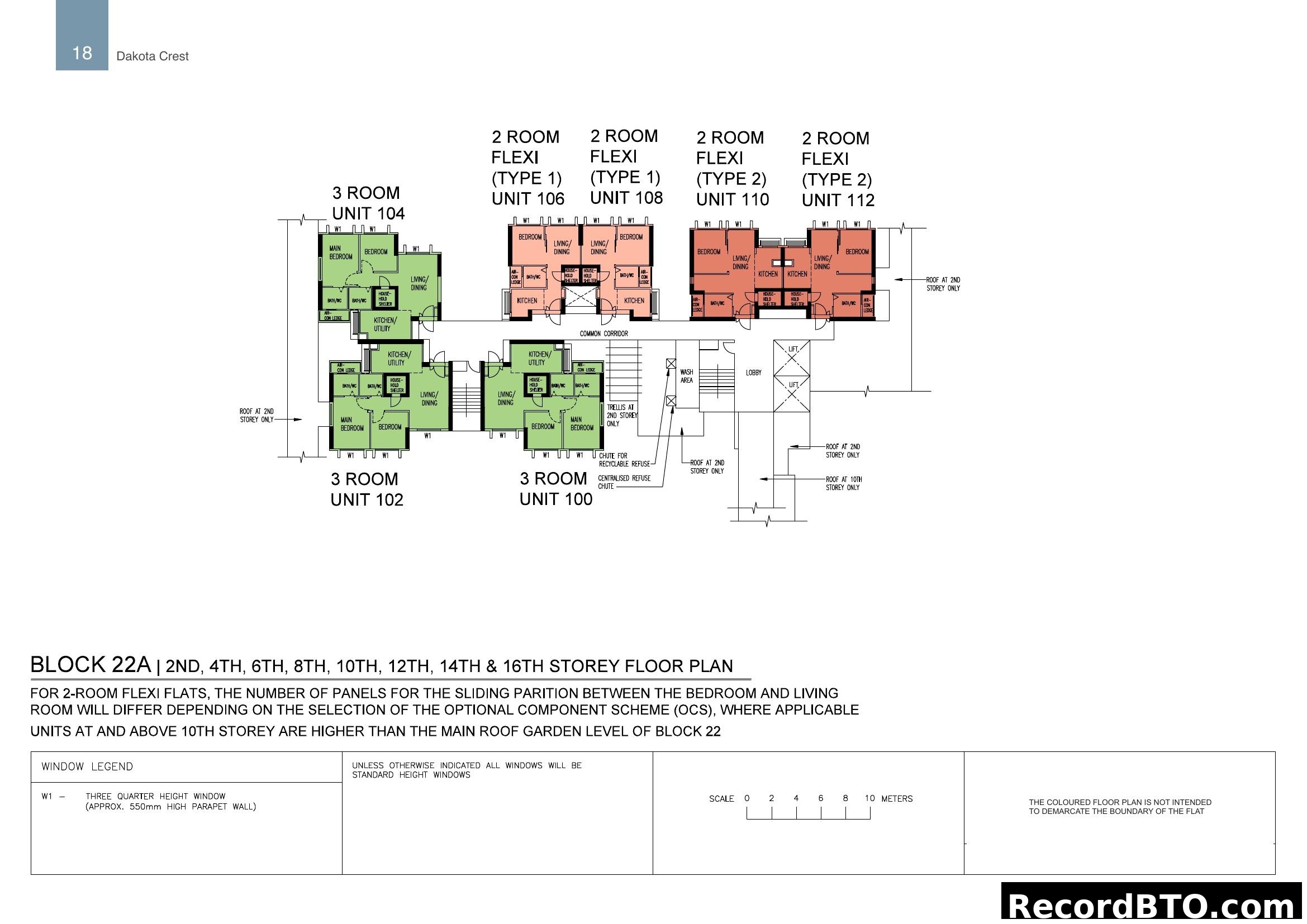 Block 22A Floor Plan (2nd, 4th, 6th, 8th, 10th, 12th, 14th & 16th Storey)