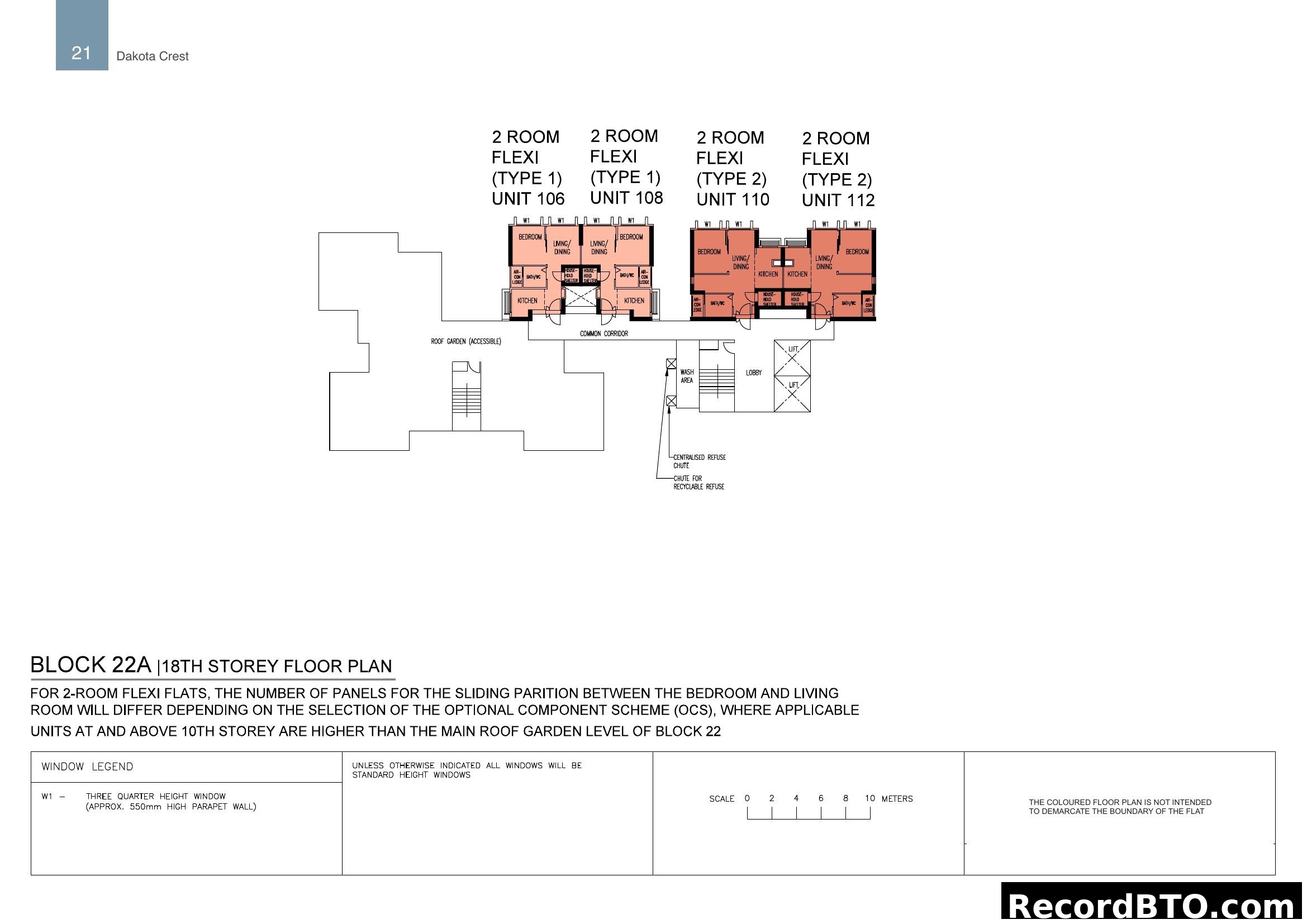 Block 22A | 18th Storey Floor Plan - 2 Room Flexi