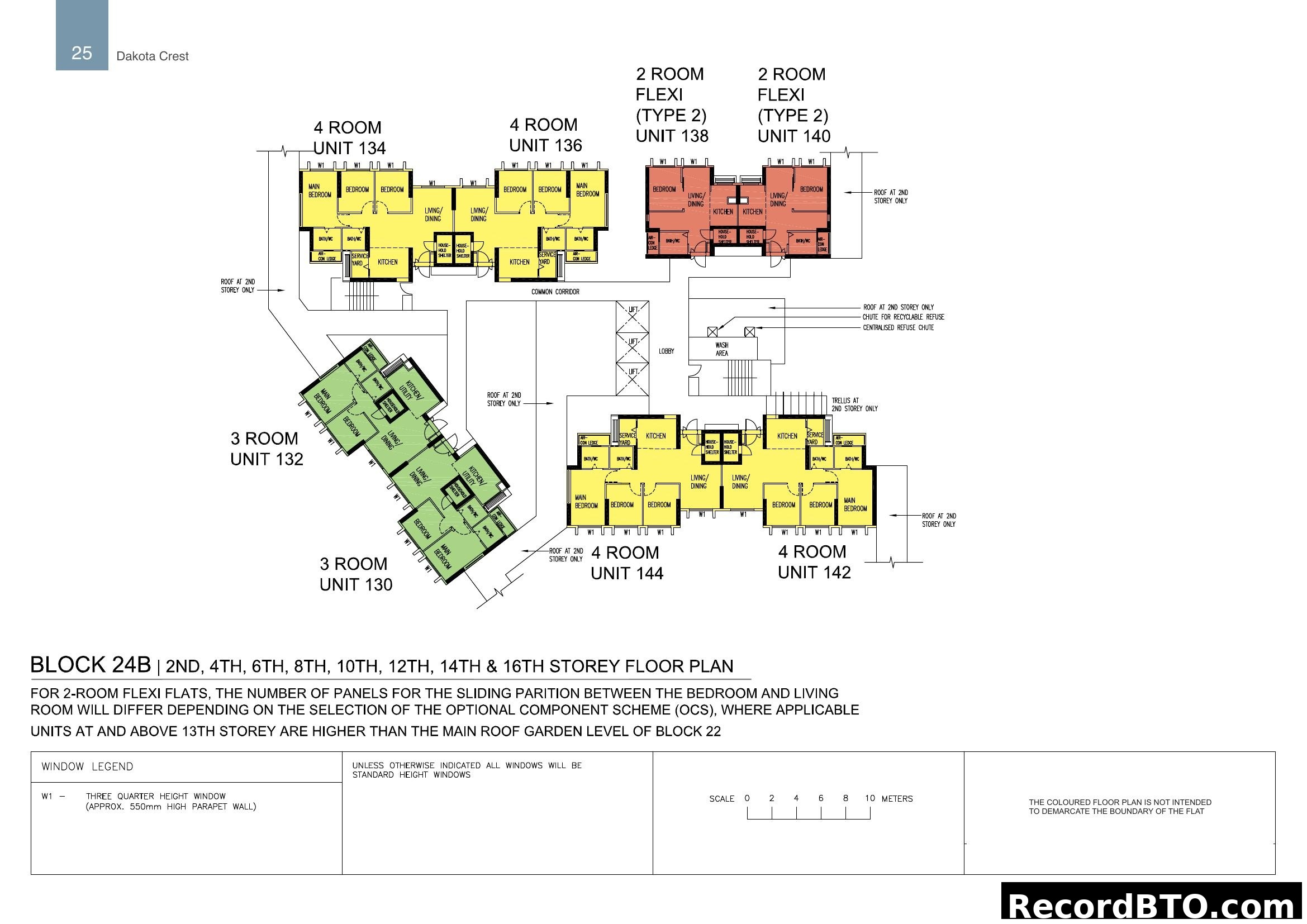 Block 24B Storey Floor Plan (2nd, 4th, 6th, 8th, 10th, 12th, 14th & 16th)