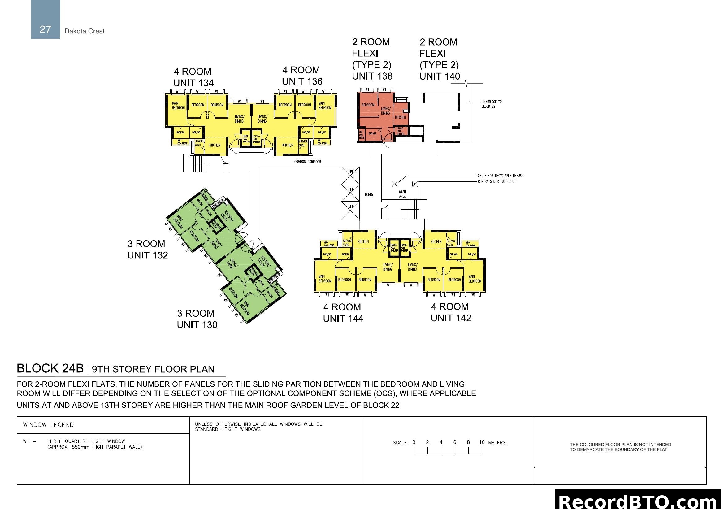 Block 24B 9th Storey Floor Plan - Various Unit Types