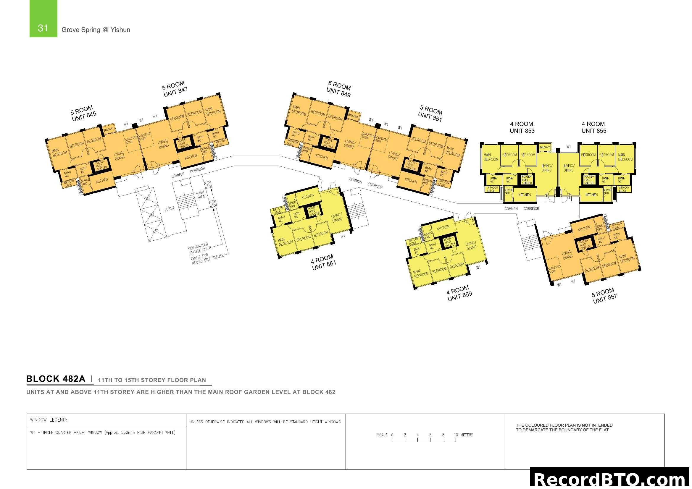 Grove Spring @ Yishun - Block 482A Floor Plan (11-15 Storey)